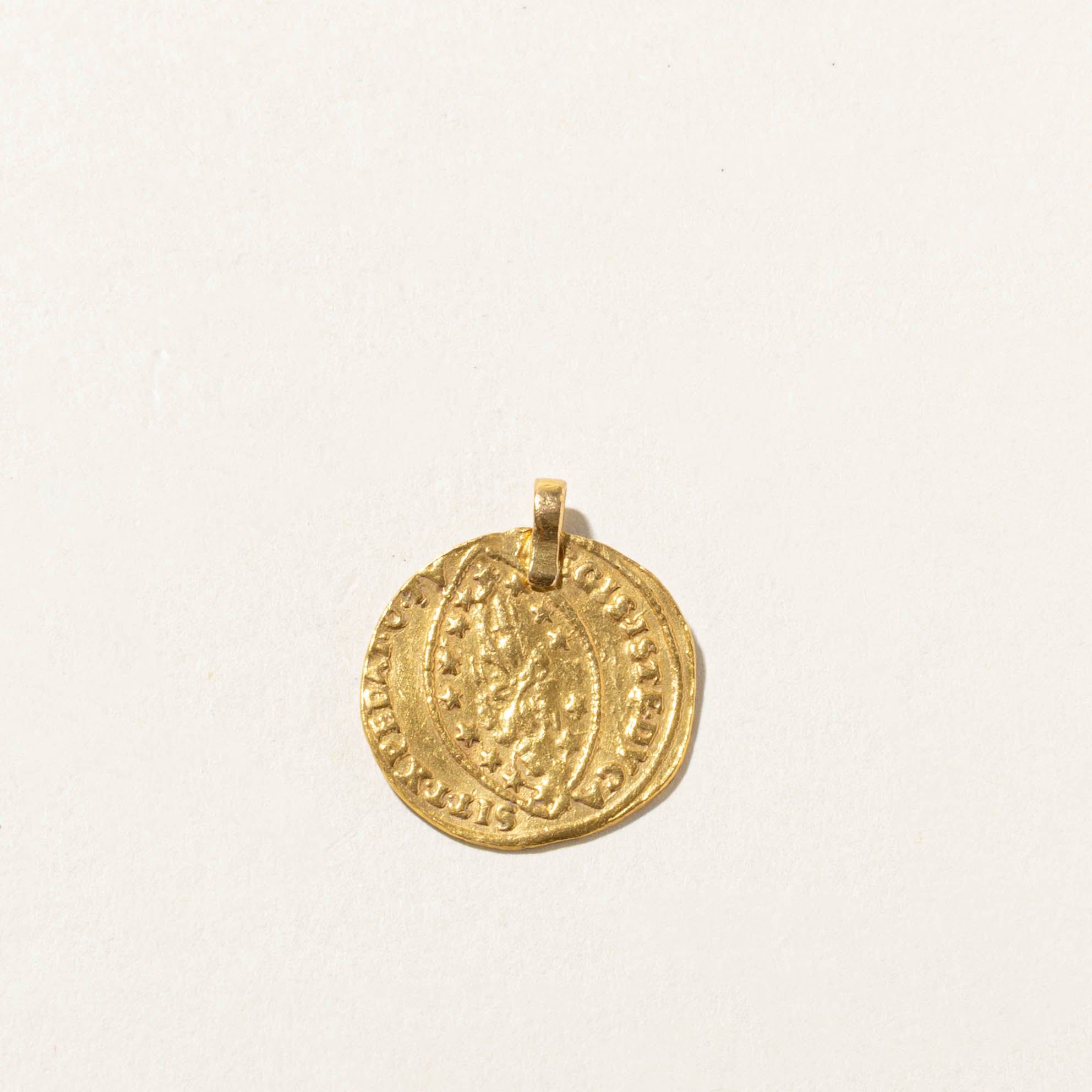 1700s Venetian 24k Gold Zecchino Coin Pendant