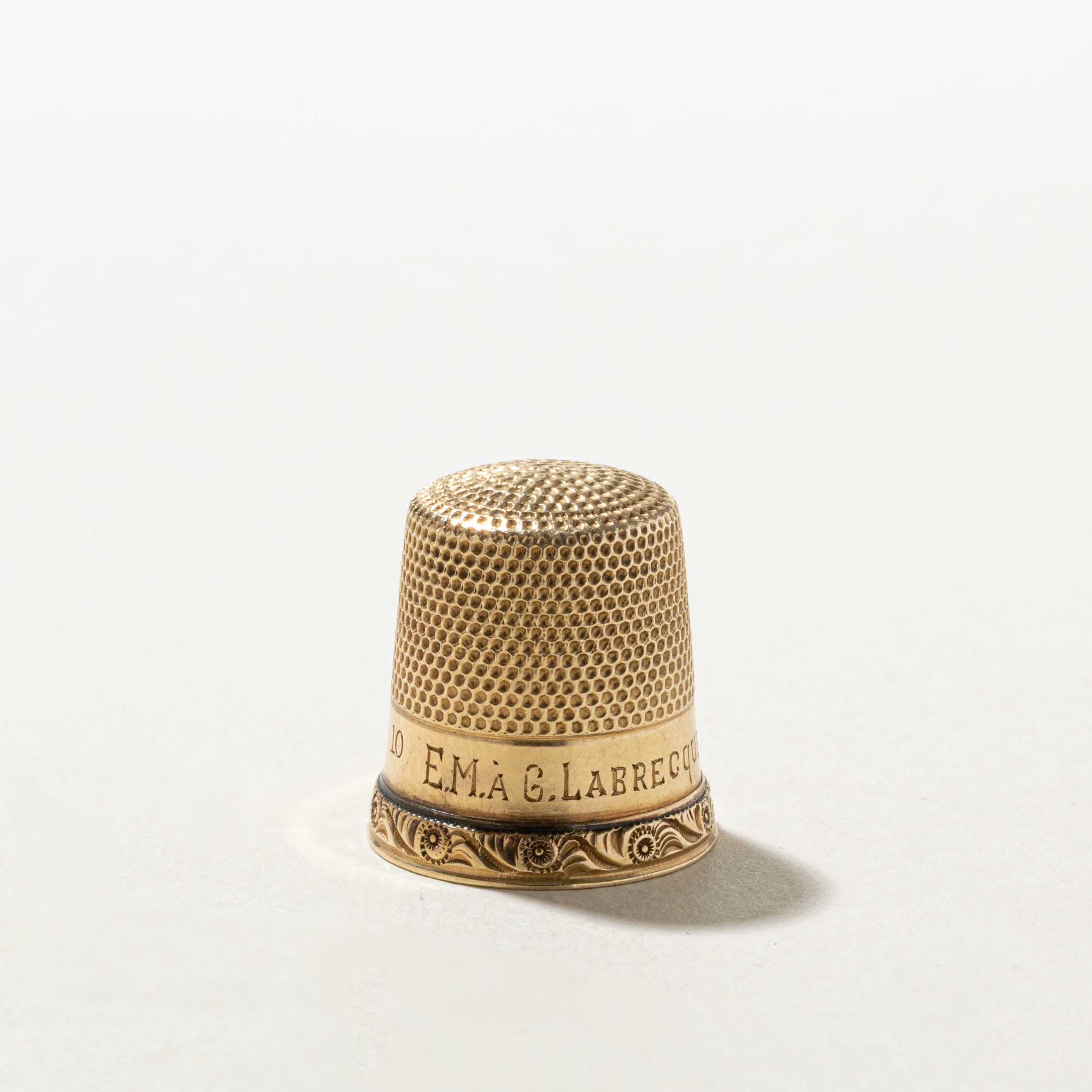10k Engraved Scrollwork Thimble