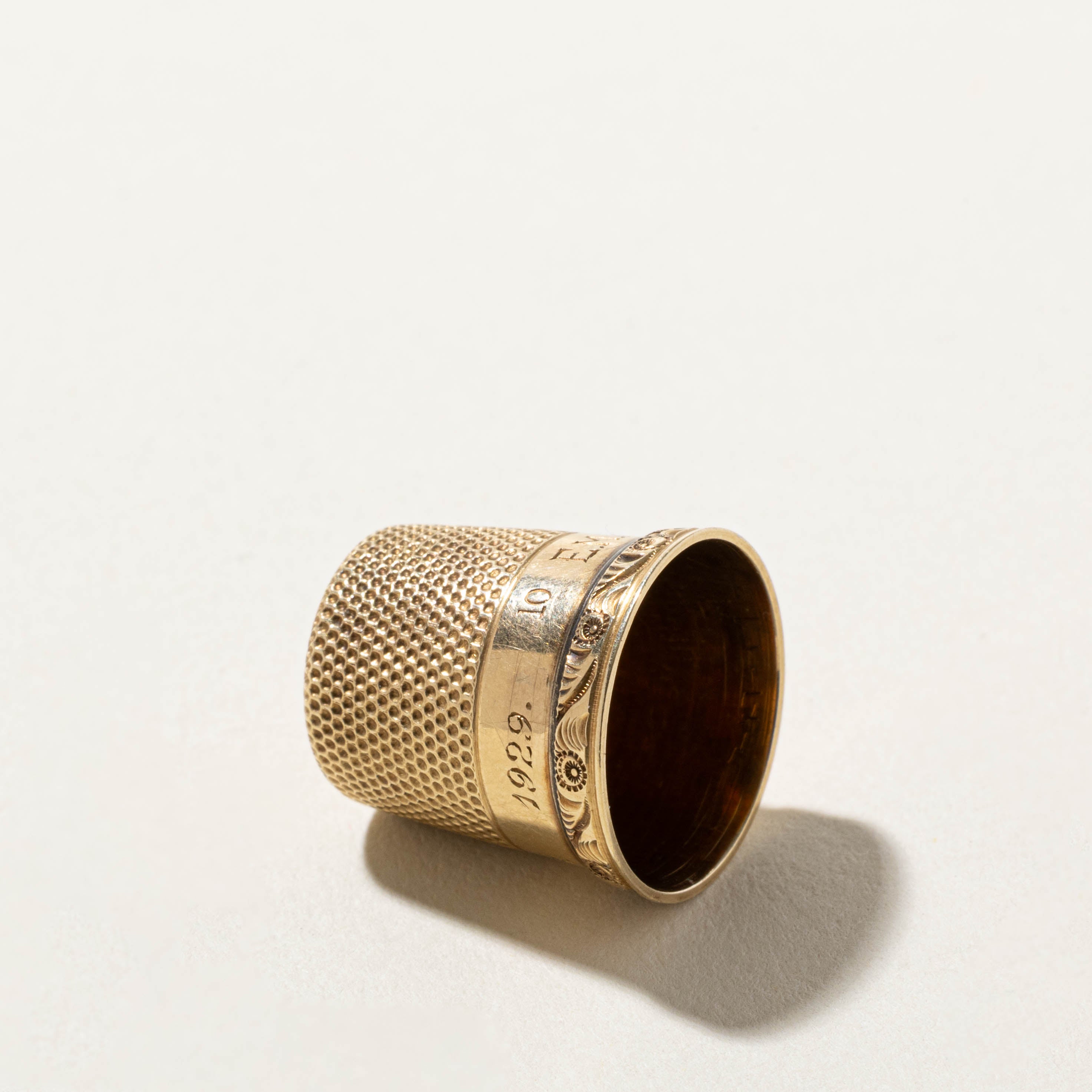 10k Engraved Scrollwork Thimble