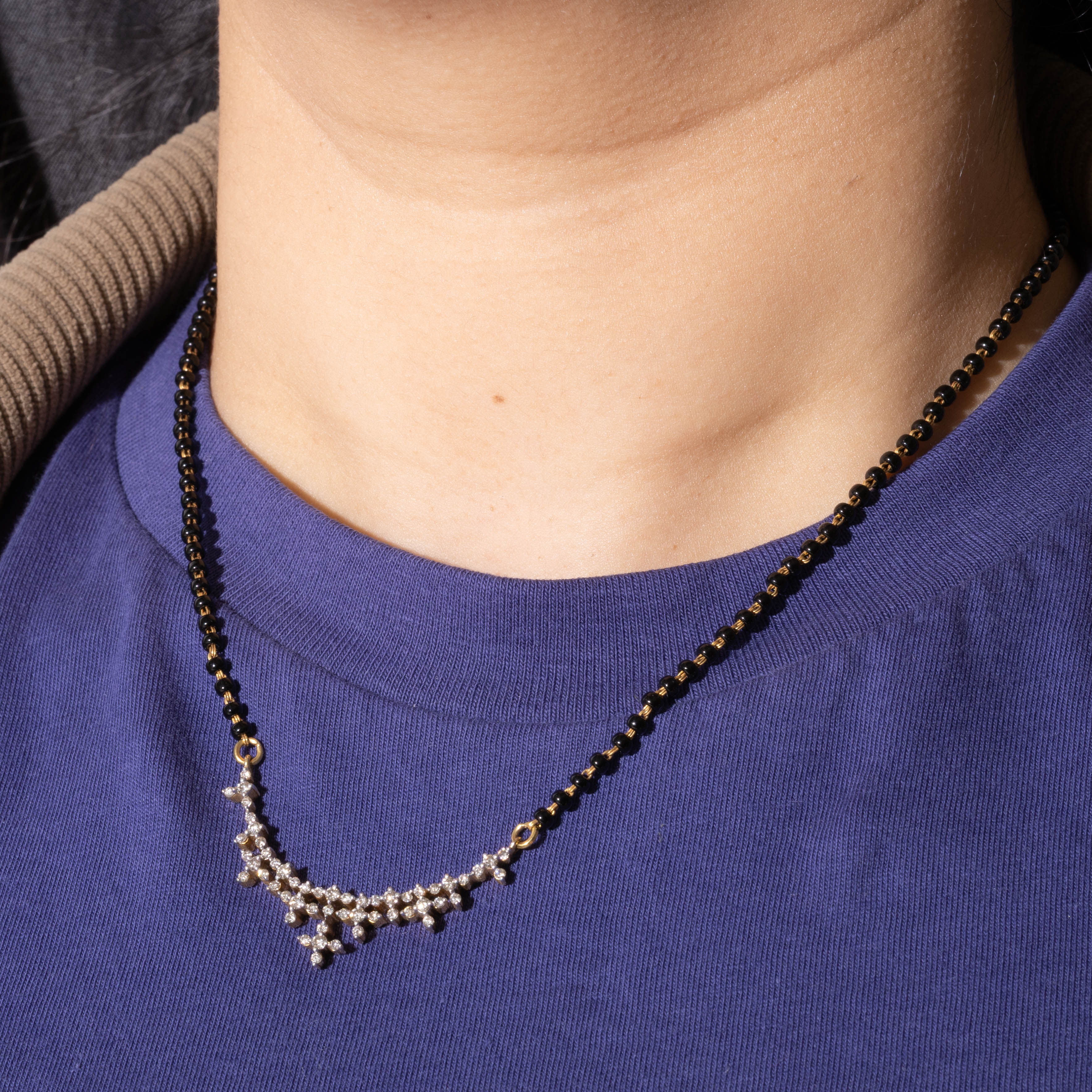 18k Diamond & Onyx Bead Necklace | 0.7ctw, 10ctw | 17"