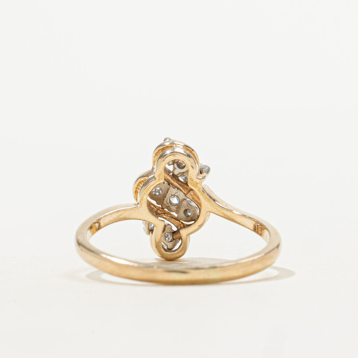 Canadian Diamond Cluster Scrollwork Bypass Ring | 0.10ctw | SZ 7.75