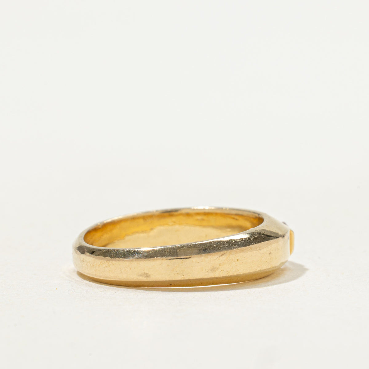 18k Tension Set Diamond Grooved Band | 0.10ct | 4.50mm | SZ 4.25