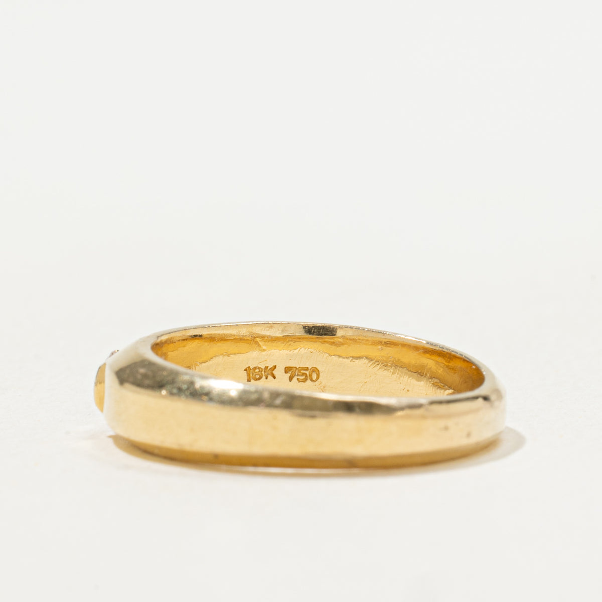 18k Tension Set Diamond Grooved Band | 0.10ct | 4.50mm | SZ 4.25