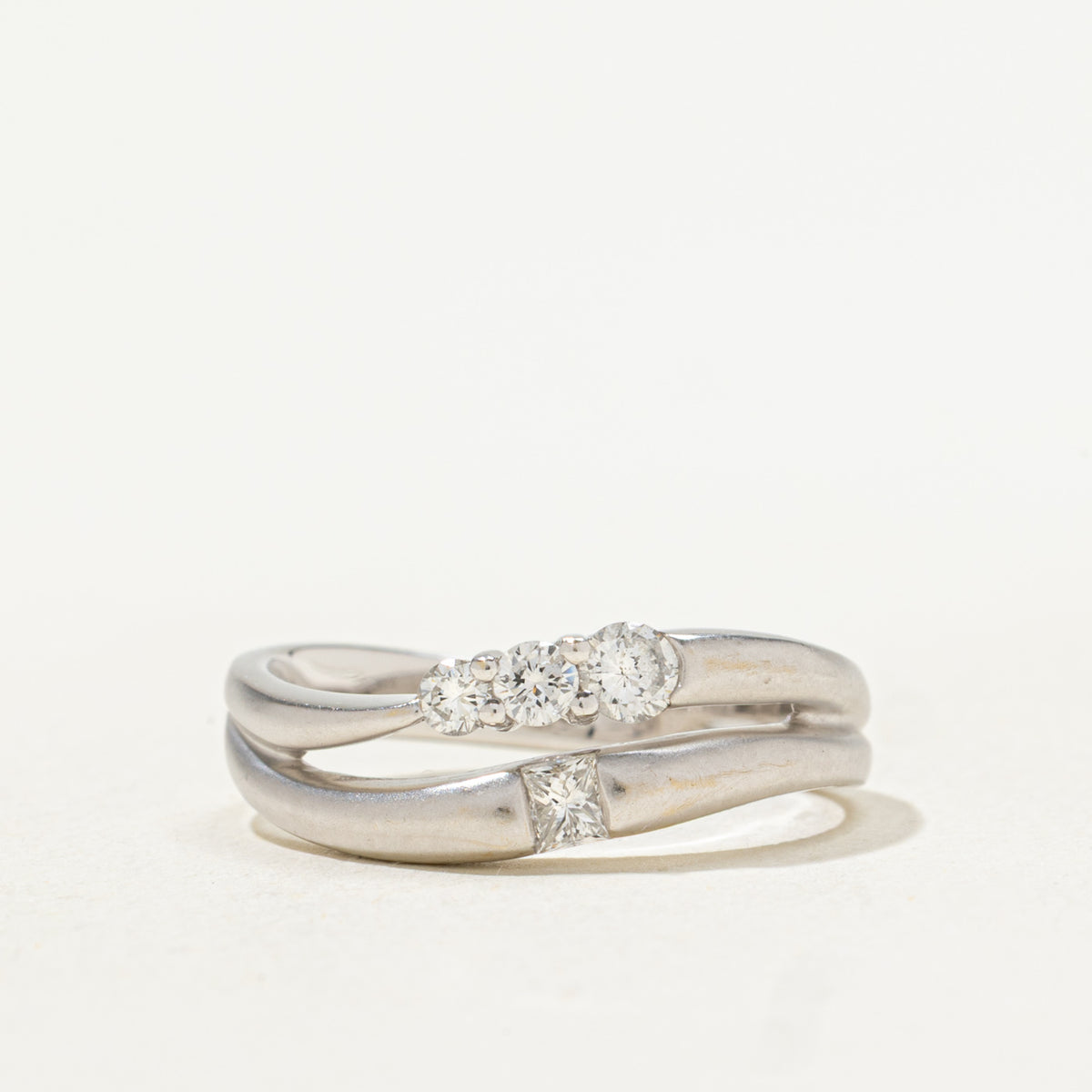 18k Mixed Cut Diamond Layered Wave Ring | 0.25ctw | SZ 6