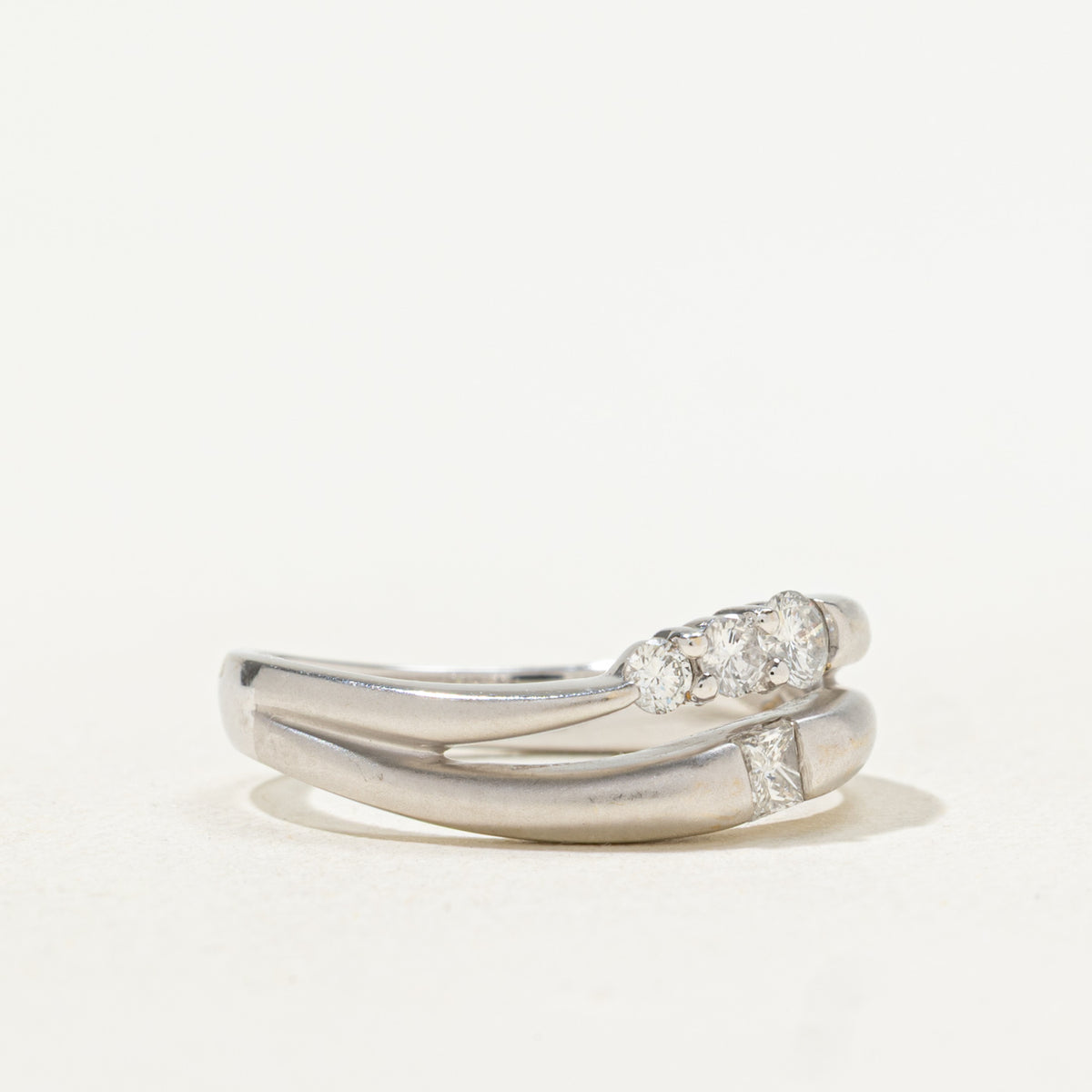 18k Mixed Cut Diamond Layered Wave Ring | 0.25ctw | SZ 6