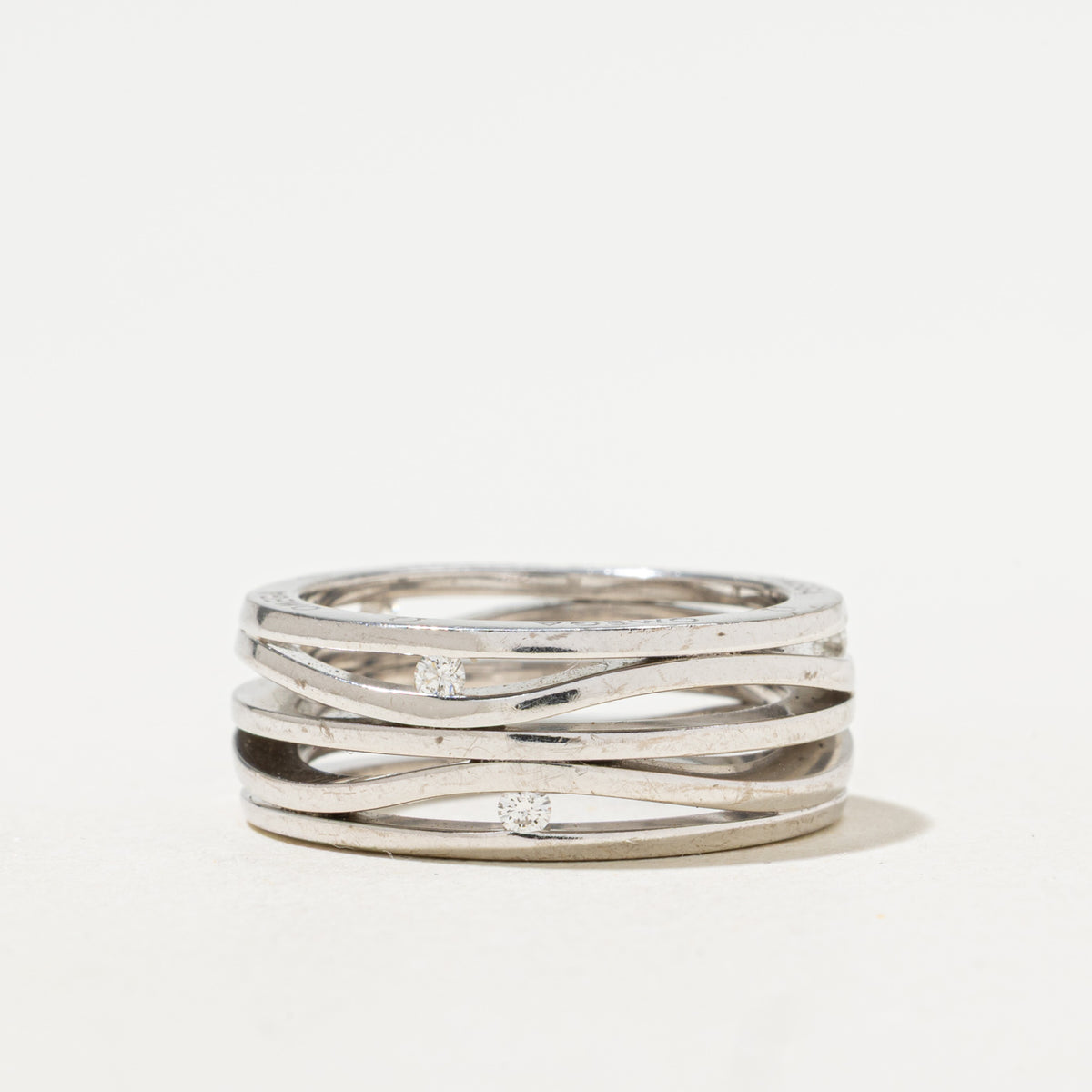 'Omega' Aqua Swing Ring | 0.12ctw | 8.05mm | SZ 6.5