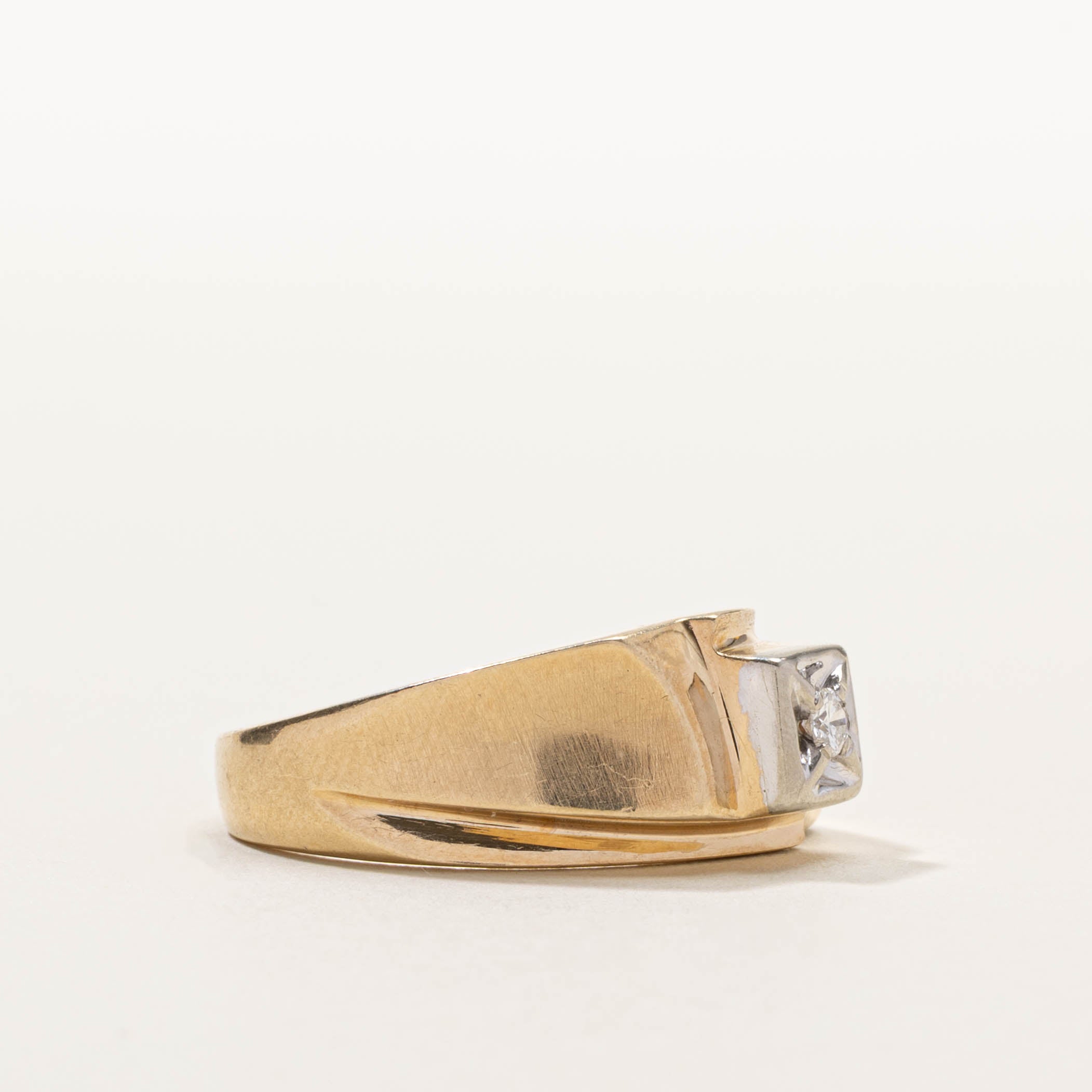 Vintage Canadian Illusion Set Diamond Dome Ring | SZ 11.5