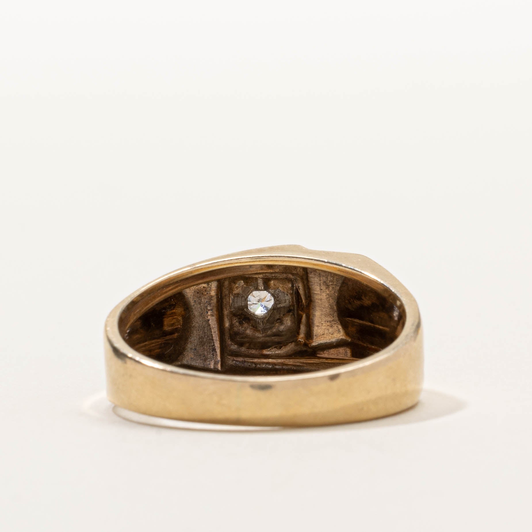 Vintage Canadian Illusion Set Diamond Dome Ring | SZ 11.5