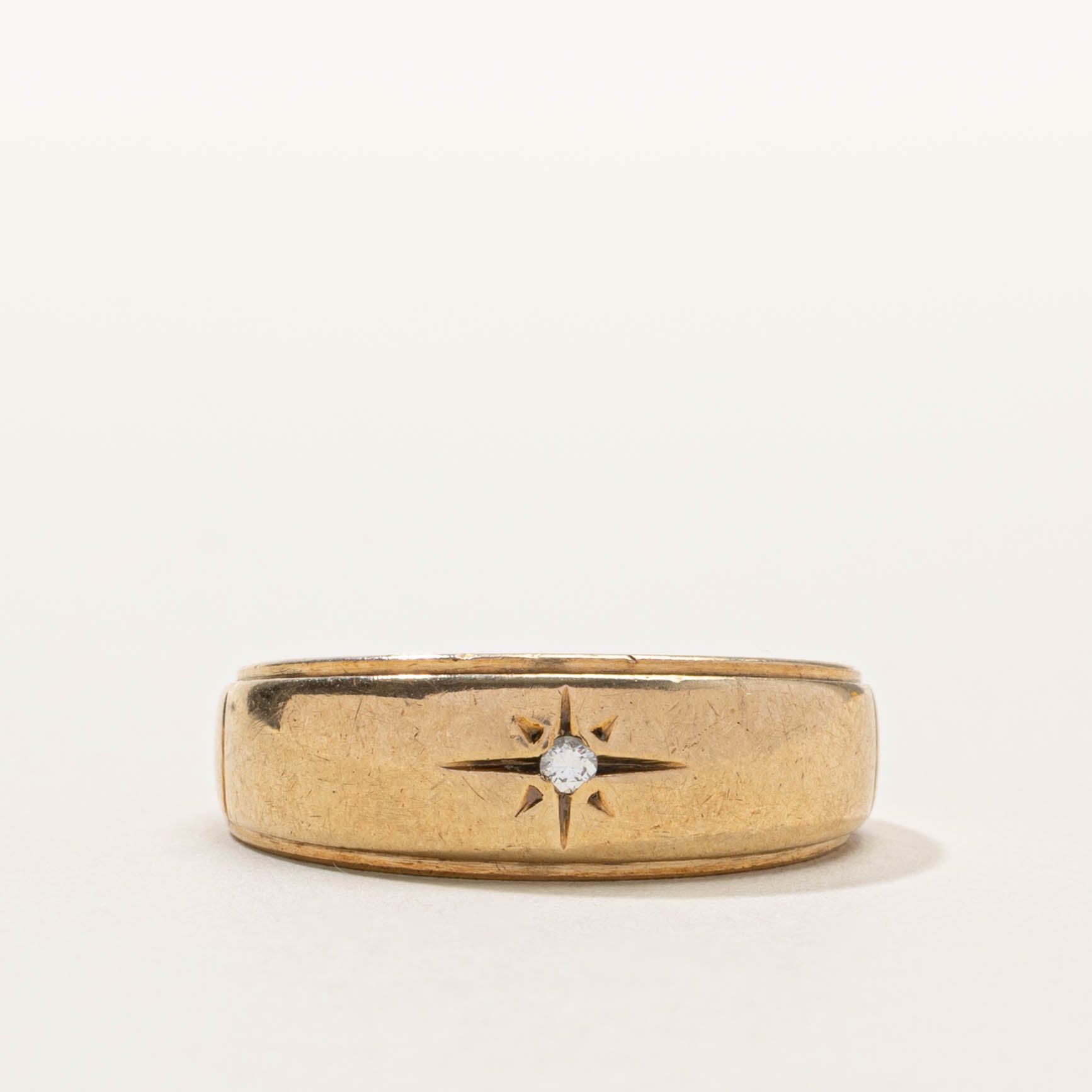 Vintage Canadian Star Set Diamond Dome Ring | SZ 10