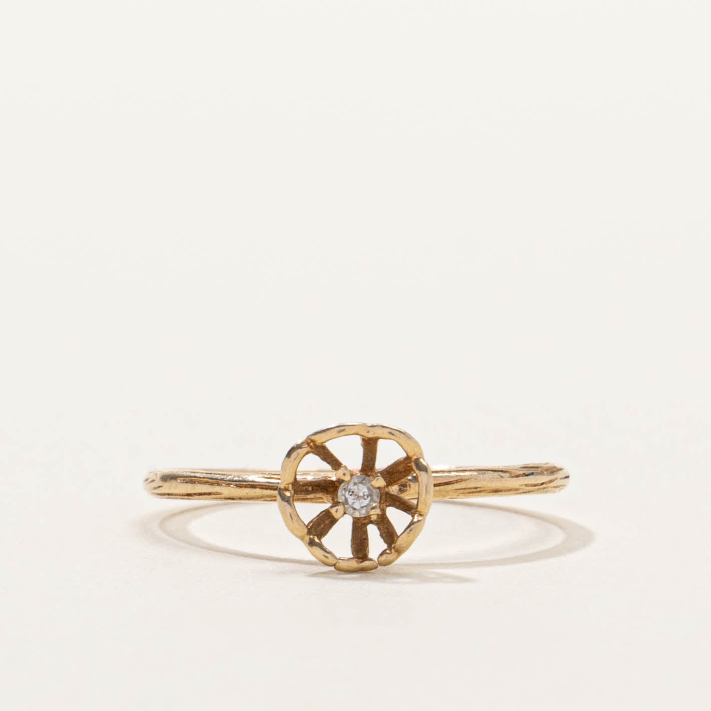 10k Diamond Openwork Cage Ring | SZ 4