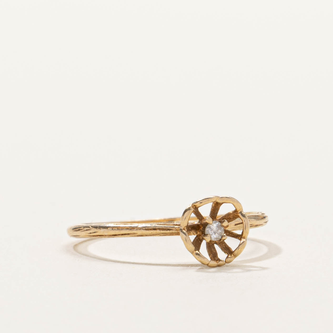 10k Diamond Openwork Cage Ring | SZ 4