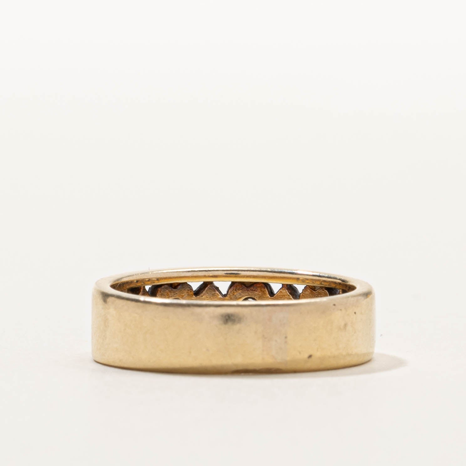 10k Diamond Openwork Heart Band | 8.00mm | SZ 6.5