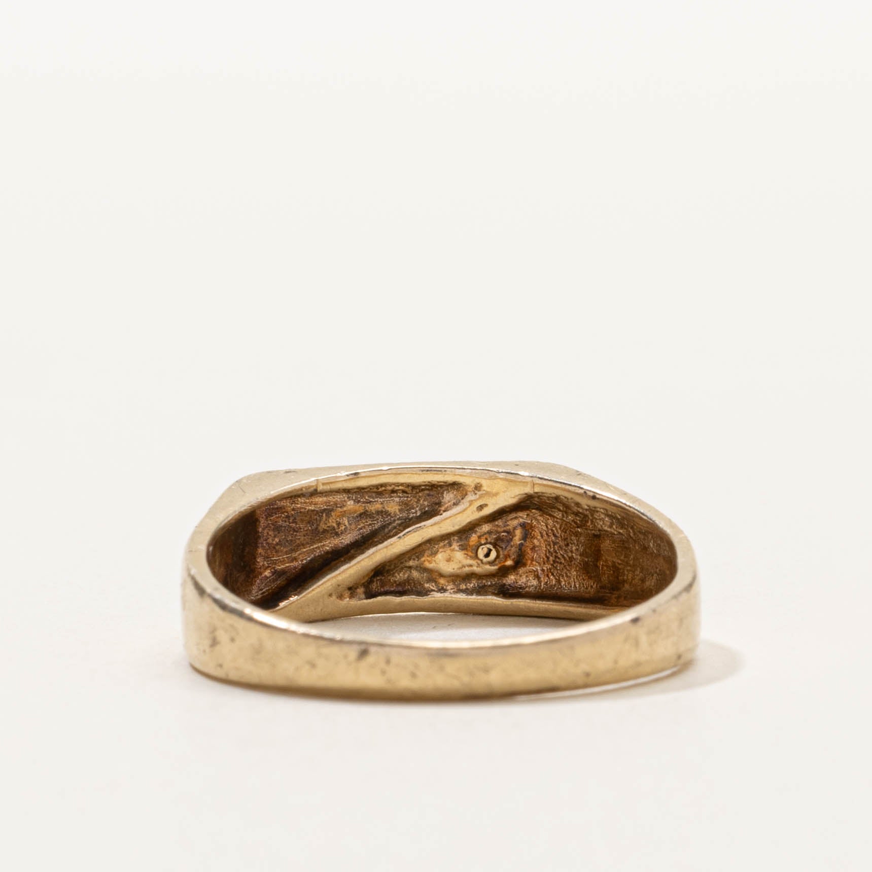 10k Diamond Diagonally Grooved Ring | SZ 9