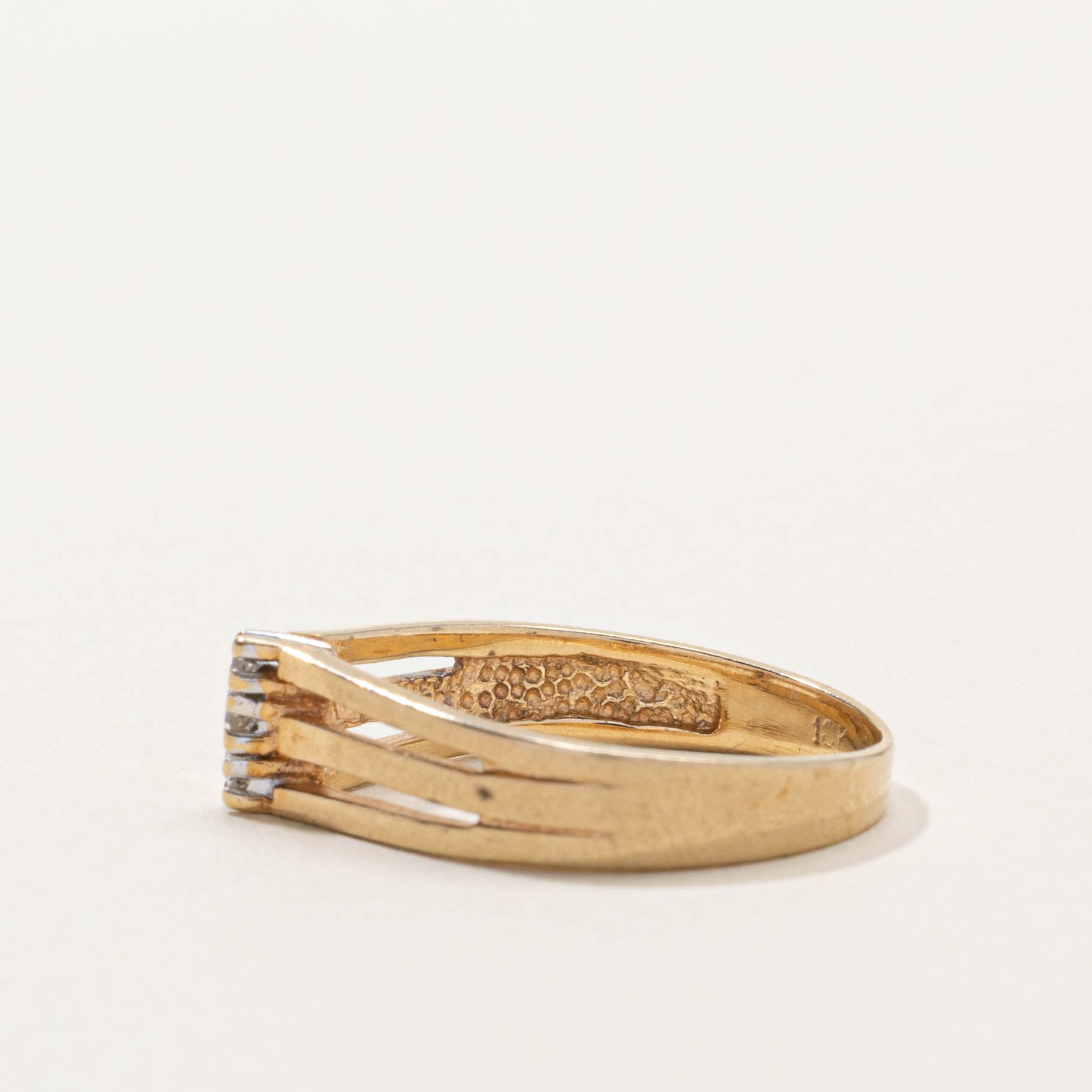 10k Diamond Triple Split Shank Ring | SZ 5.5