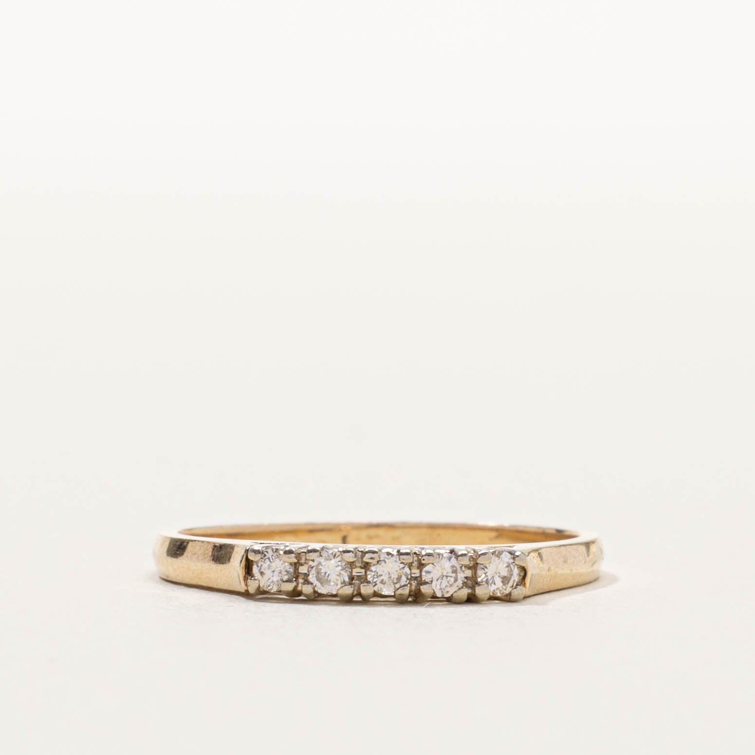 10k Five Stone Diamond Plain Ring | SZ 6.75