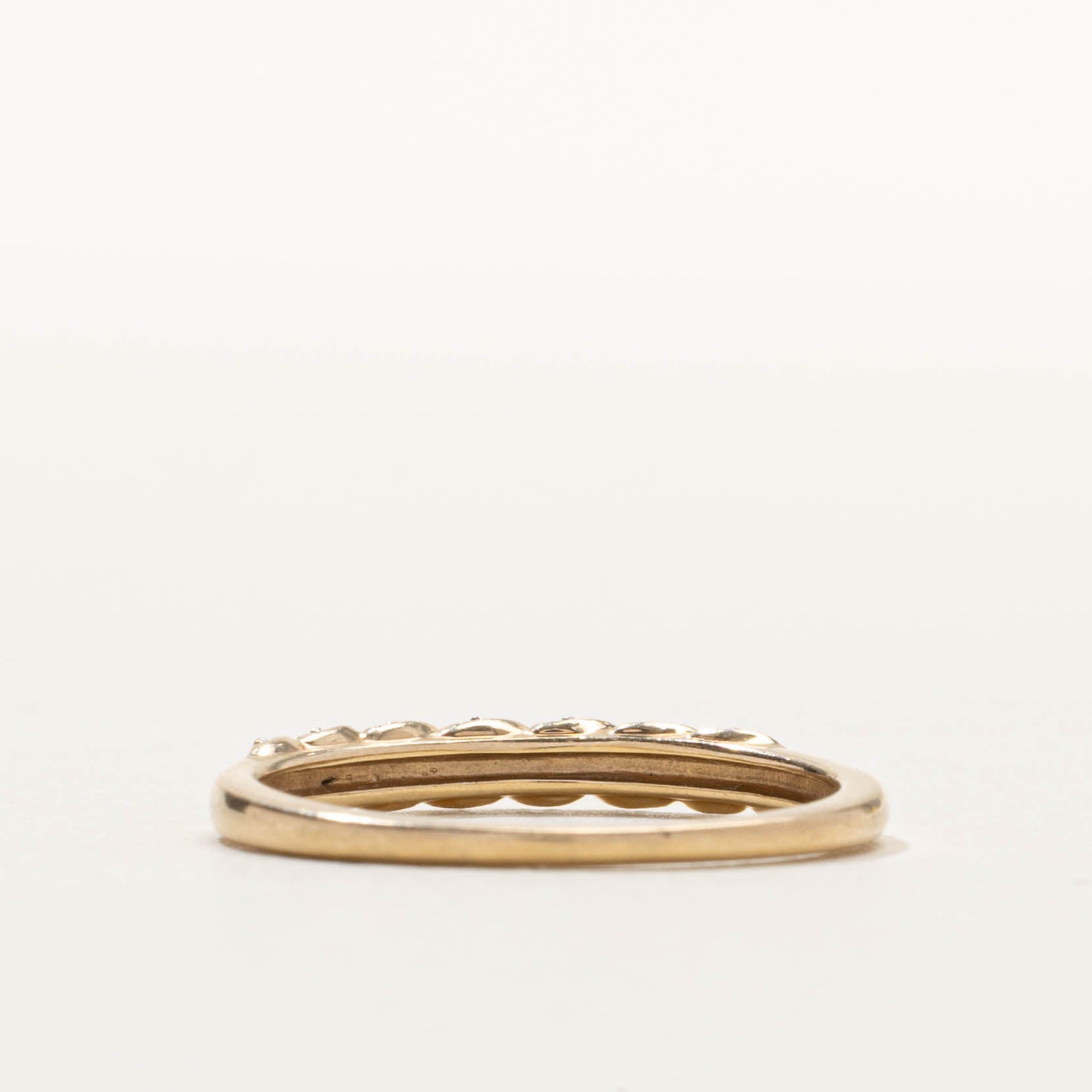 10k Diamond Milgrained Rope Band | SZ 7.25