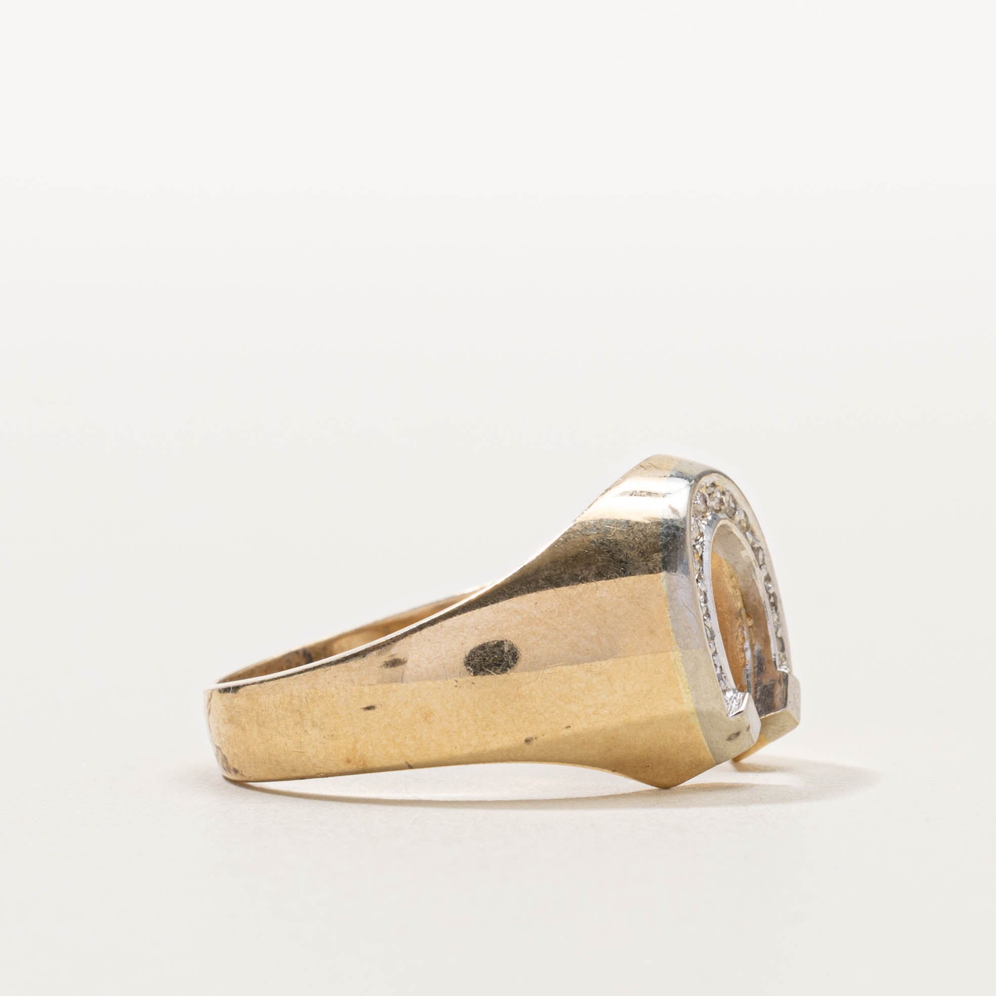 10k Diamond Accent Horseshoe Ring | SZ 11