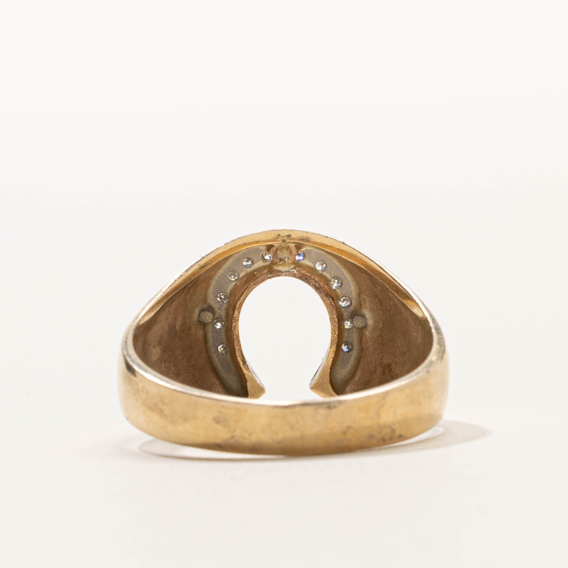 10k Diamond Accent Horseshoe Ring | SZ 11