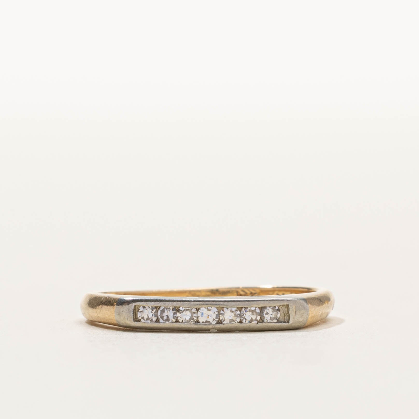 14k Semi Eternity Two Tone Diamond Band | SZ 5