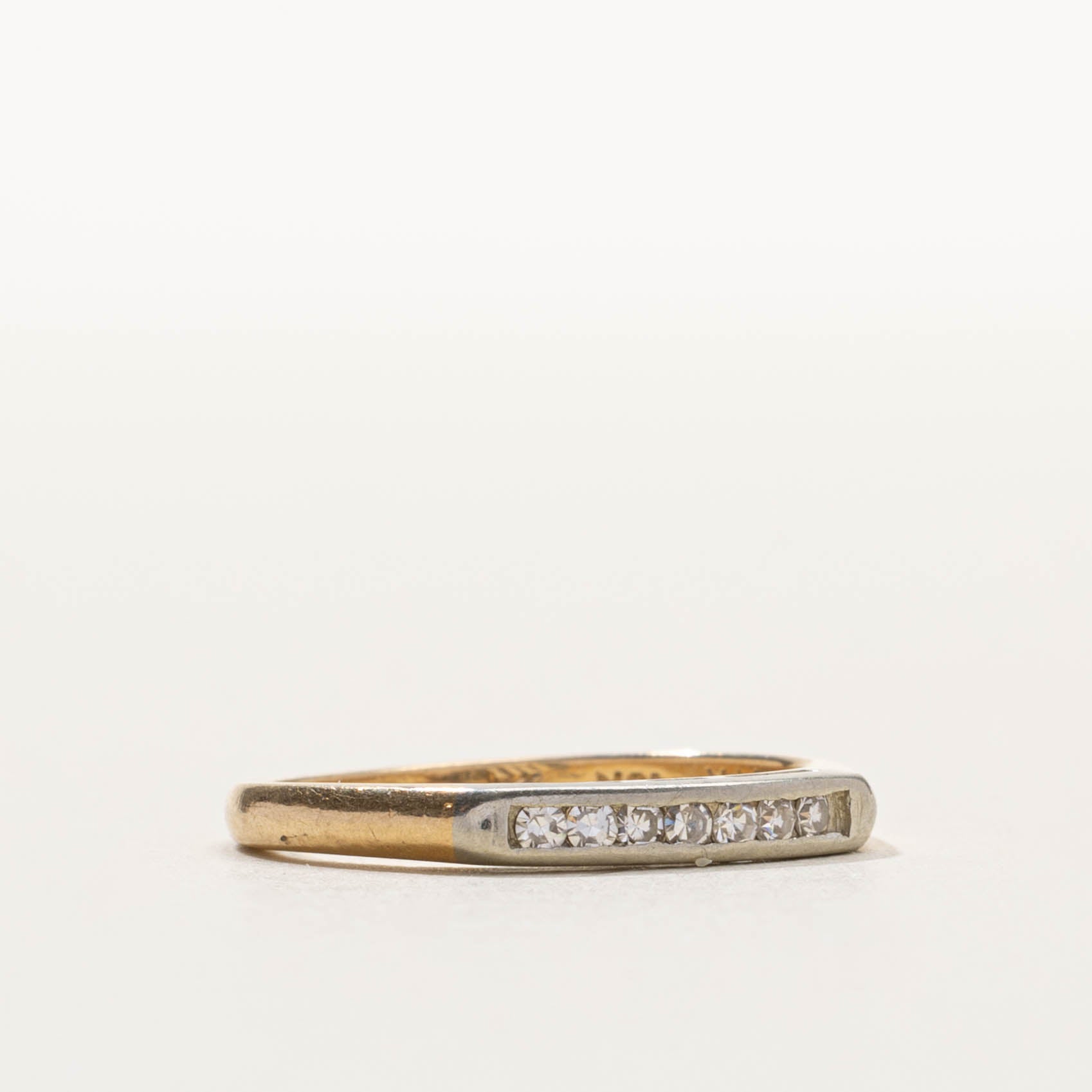 14k Semi Eternity Two Tone Diamond Band | SZ 5