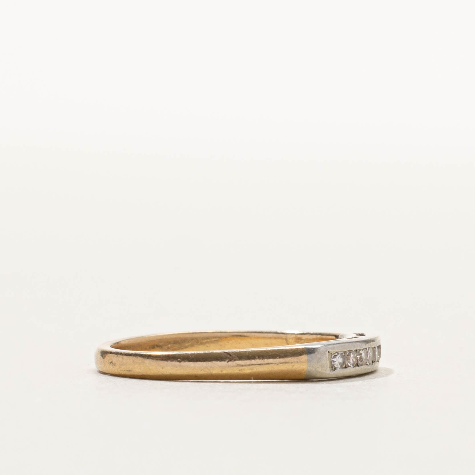 14k Semi Eternity Two Tone Diamond Band | SZ 5