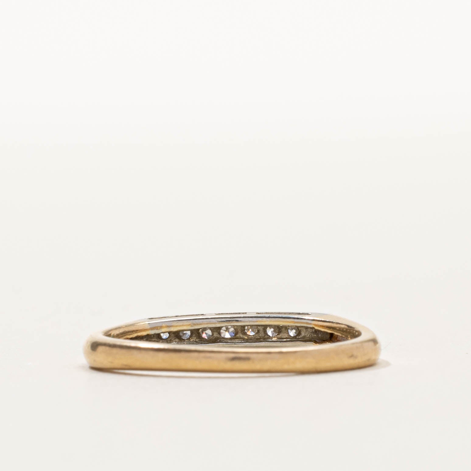 14k Semi Eternity Two Tone Diamond Band | SZ 5