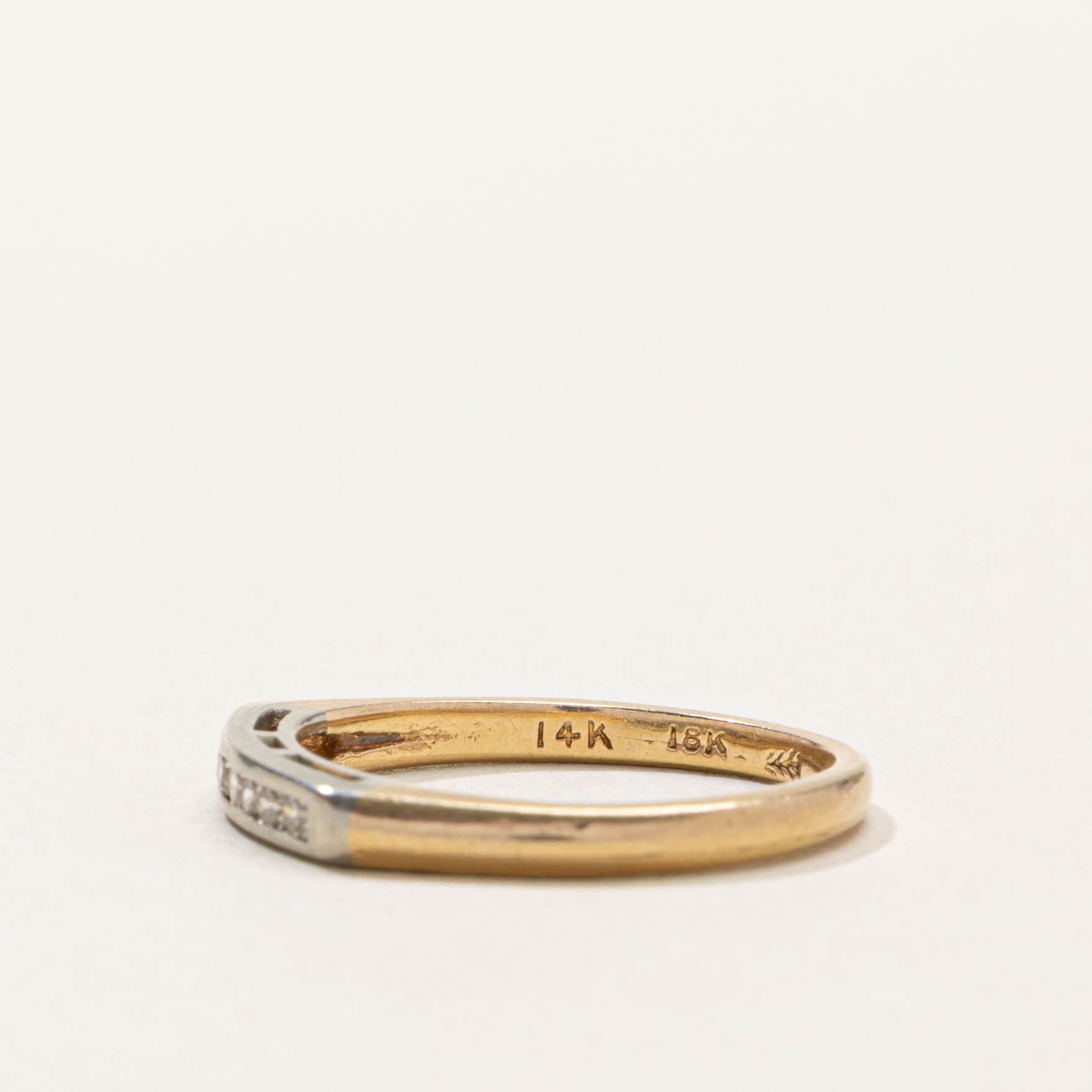 14k Semi Eternity Two Tone Diamond Band | SZ 5