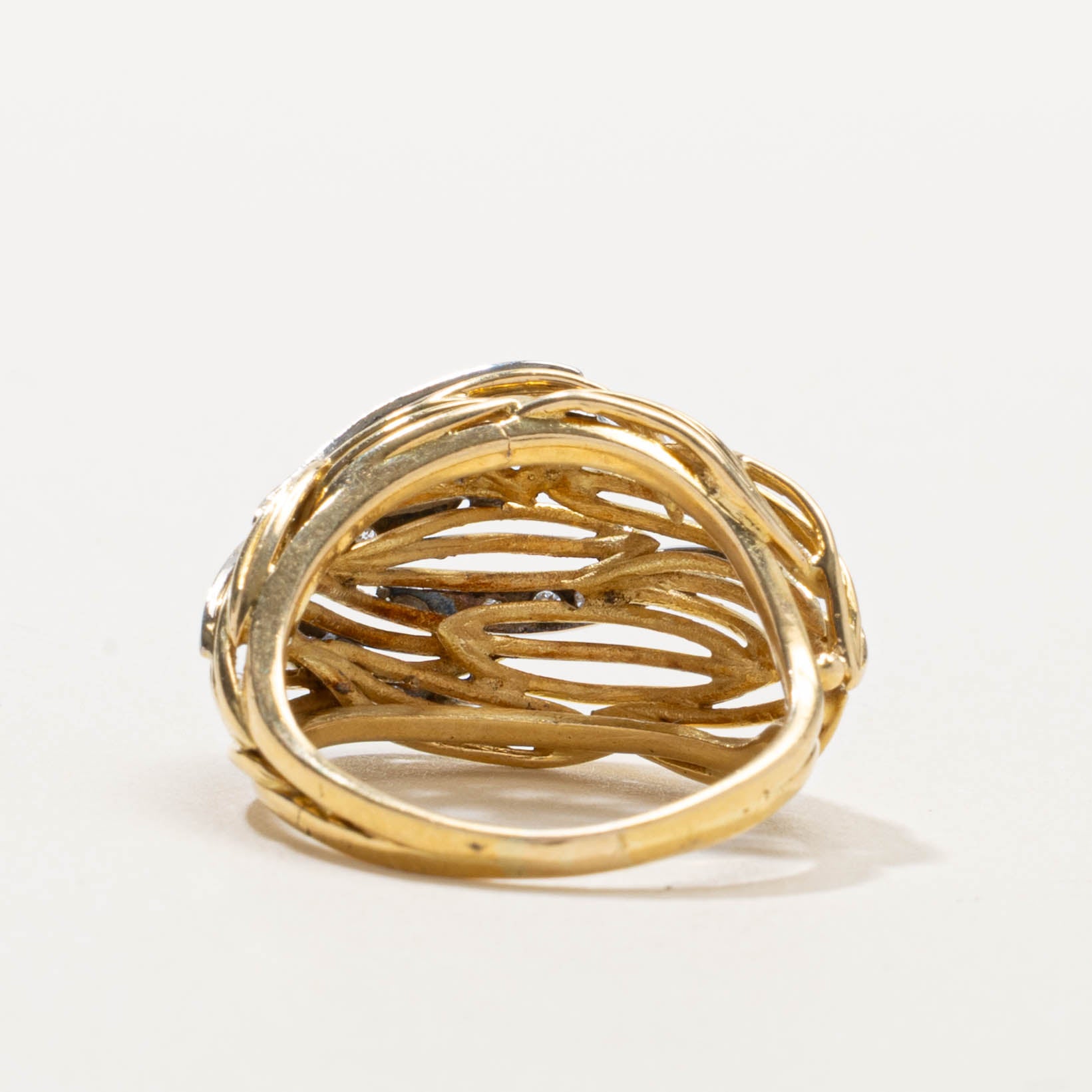 14k Diamond Openwork Swept Cocktail Ring | SZ 6.25