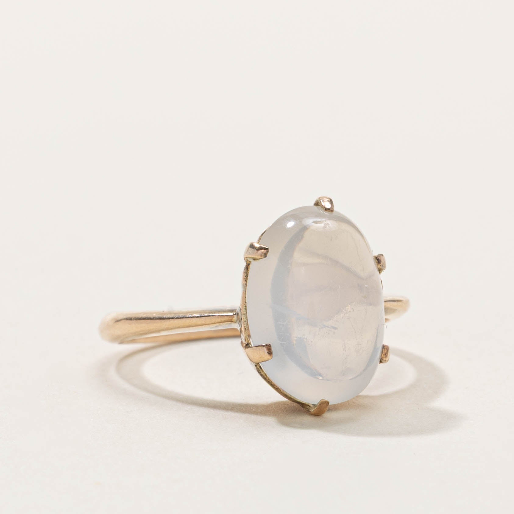 10k Cabochon Moonstone Solitaire Ring | 4.50ct | SZ 6.25