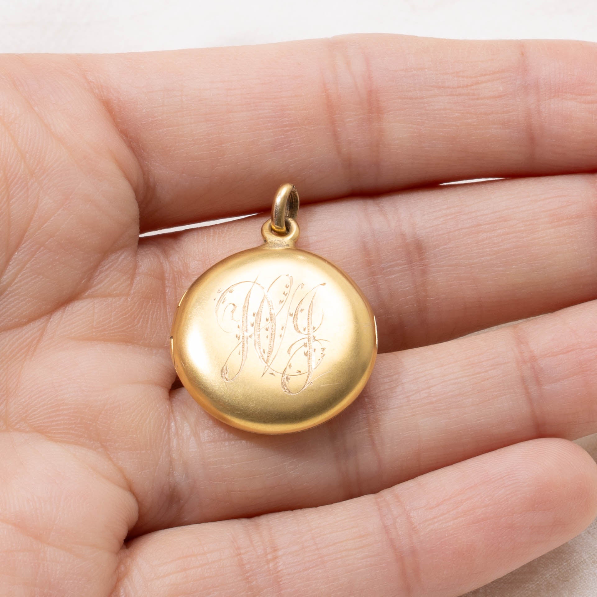 14k Yellow Gold “HJ” Initialized Locket