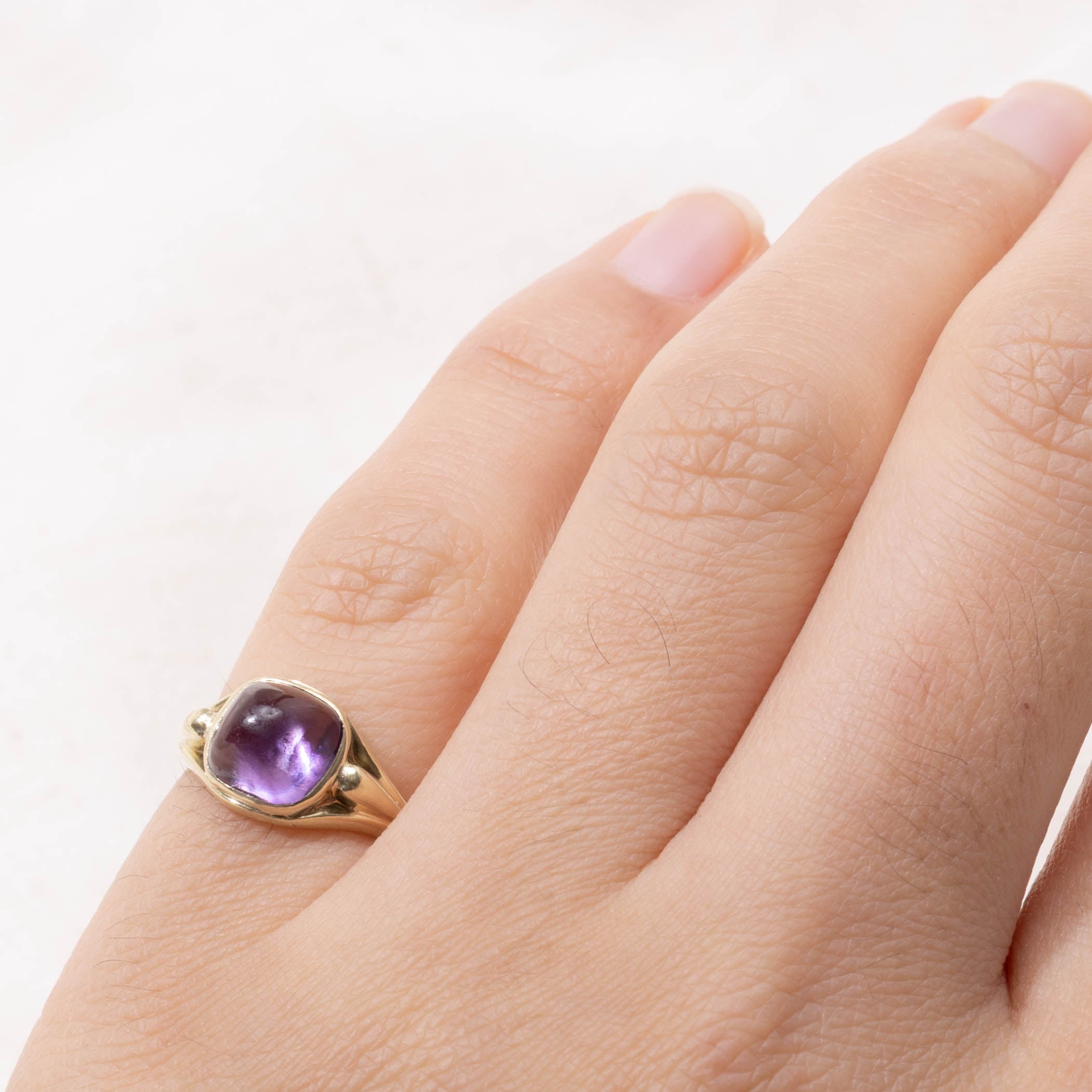 15k Bezel Set Amethyst Cocktail Ring | 1.65ct | SZ 5