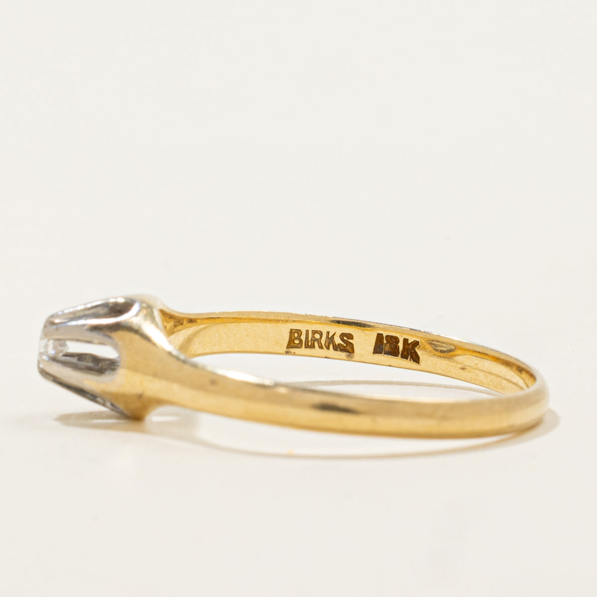 'Birks' Belcher Set Diamond Petite Ring | SZ 6.25