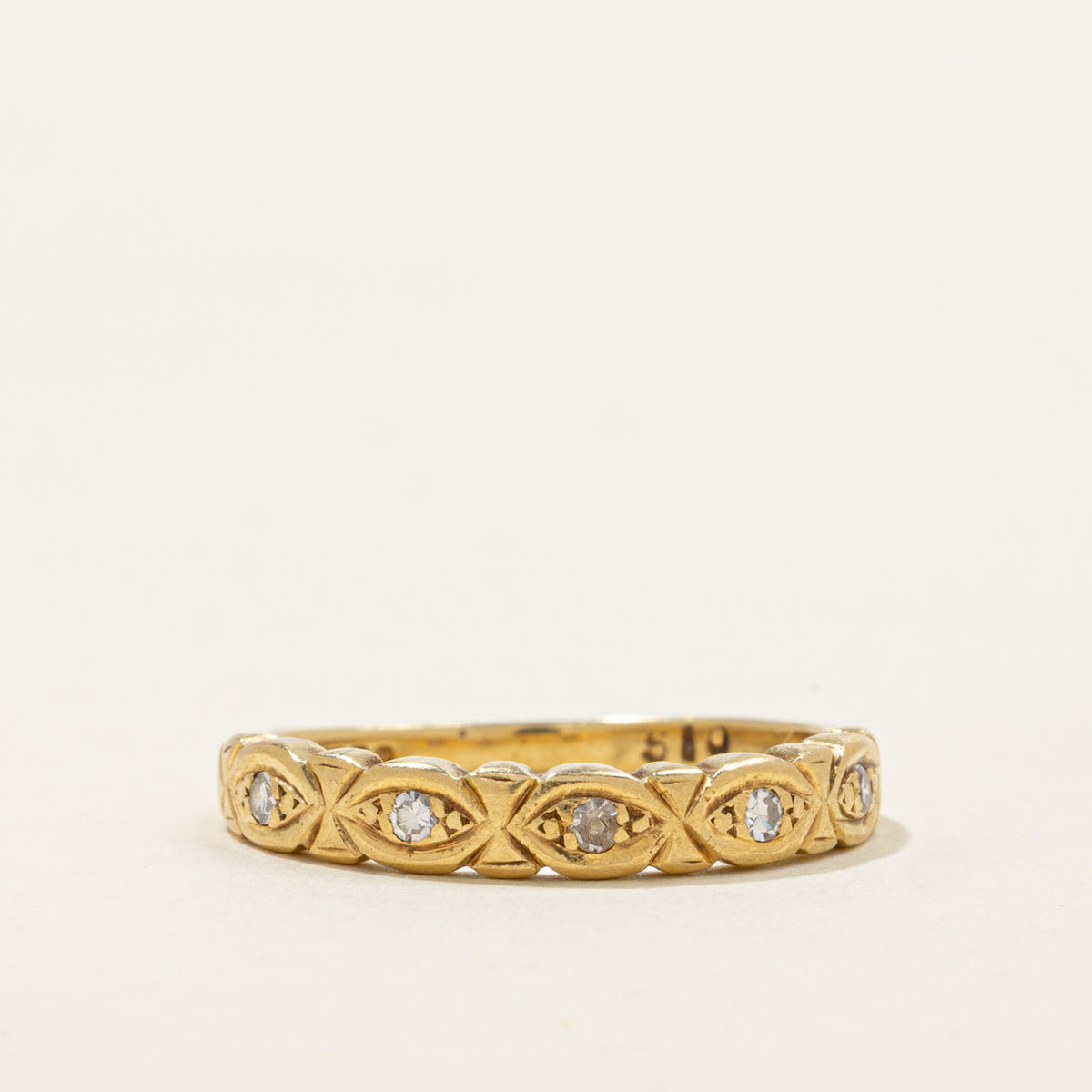 1970 Birmingham Diamond Marquise Patterned Band | 1.7mm | SZ 6.5