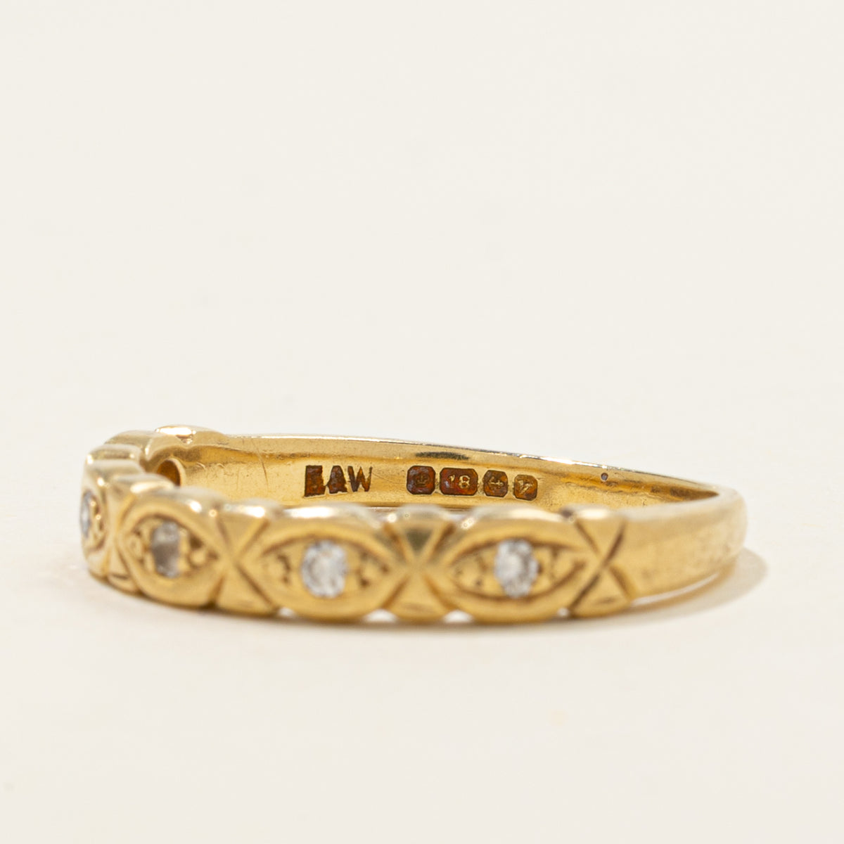 1970 Birmingham Diamond Marquise Patterned Band | 1.7mm | SZ 6.5