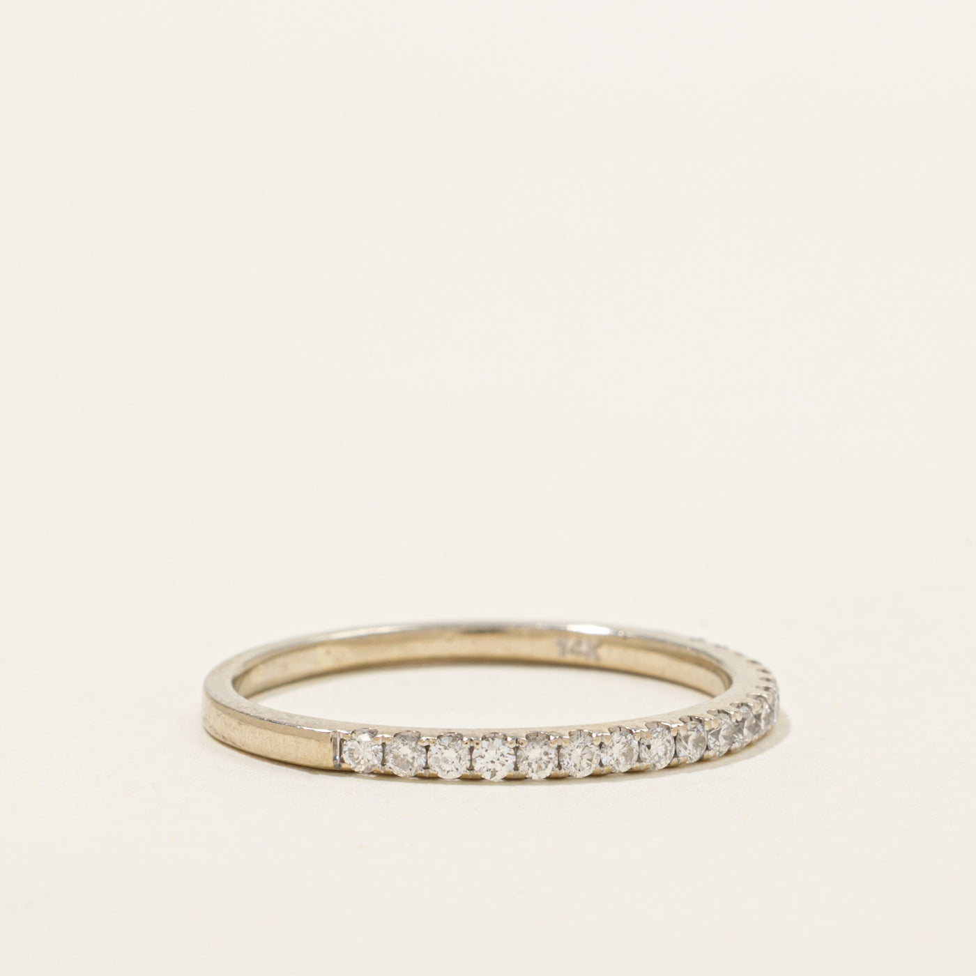 14k Semi Eternity Diamond Band | 1.65mm | SZ 7.5