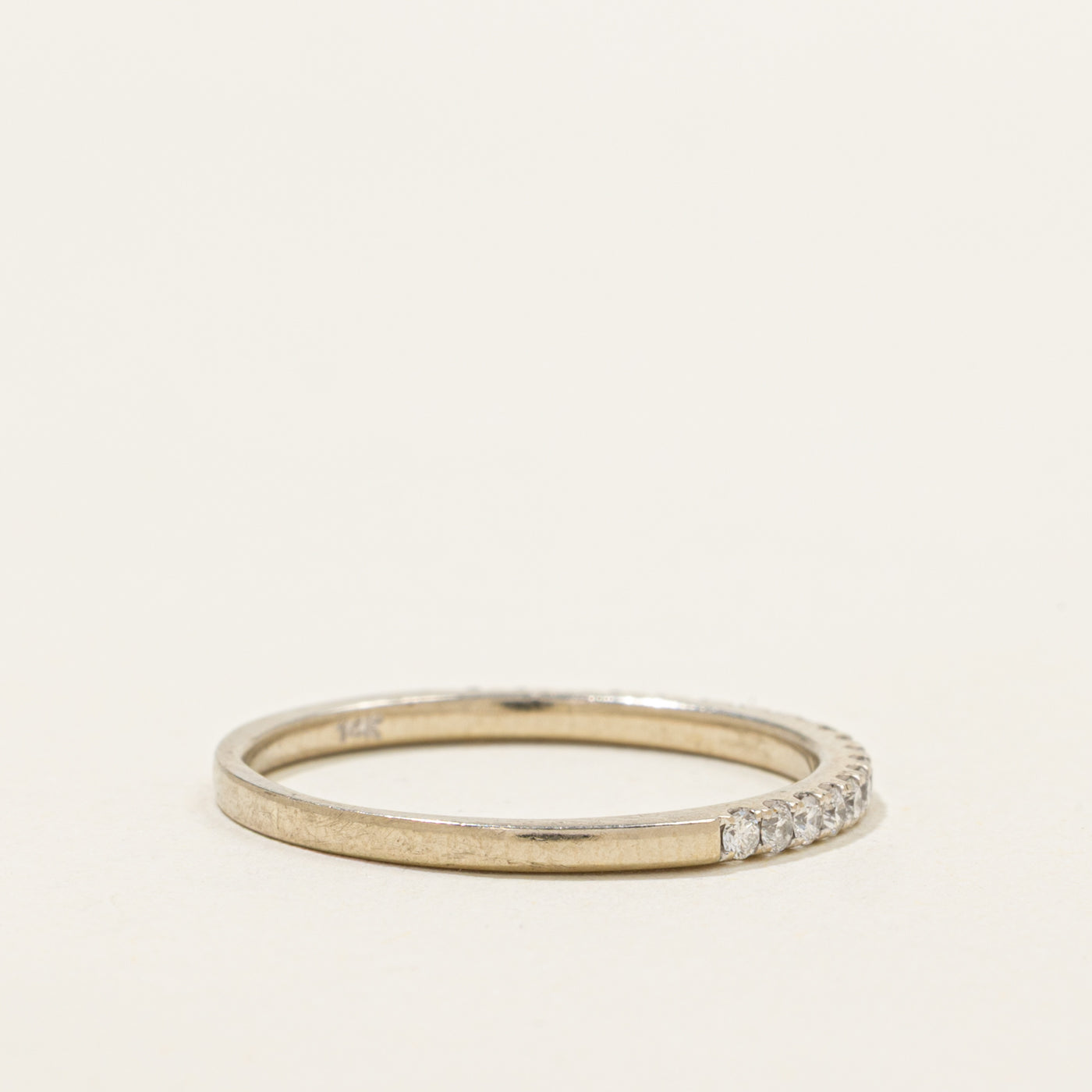 14k Semi Eternity Diamond Band | 1.65mm | SZ 7.5