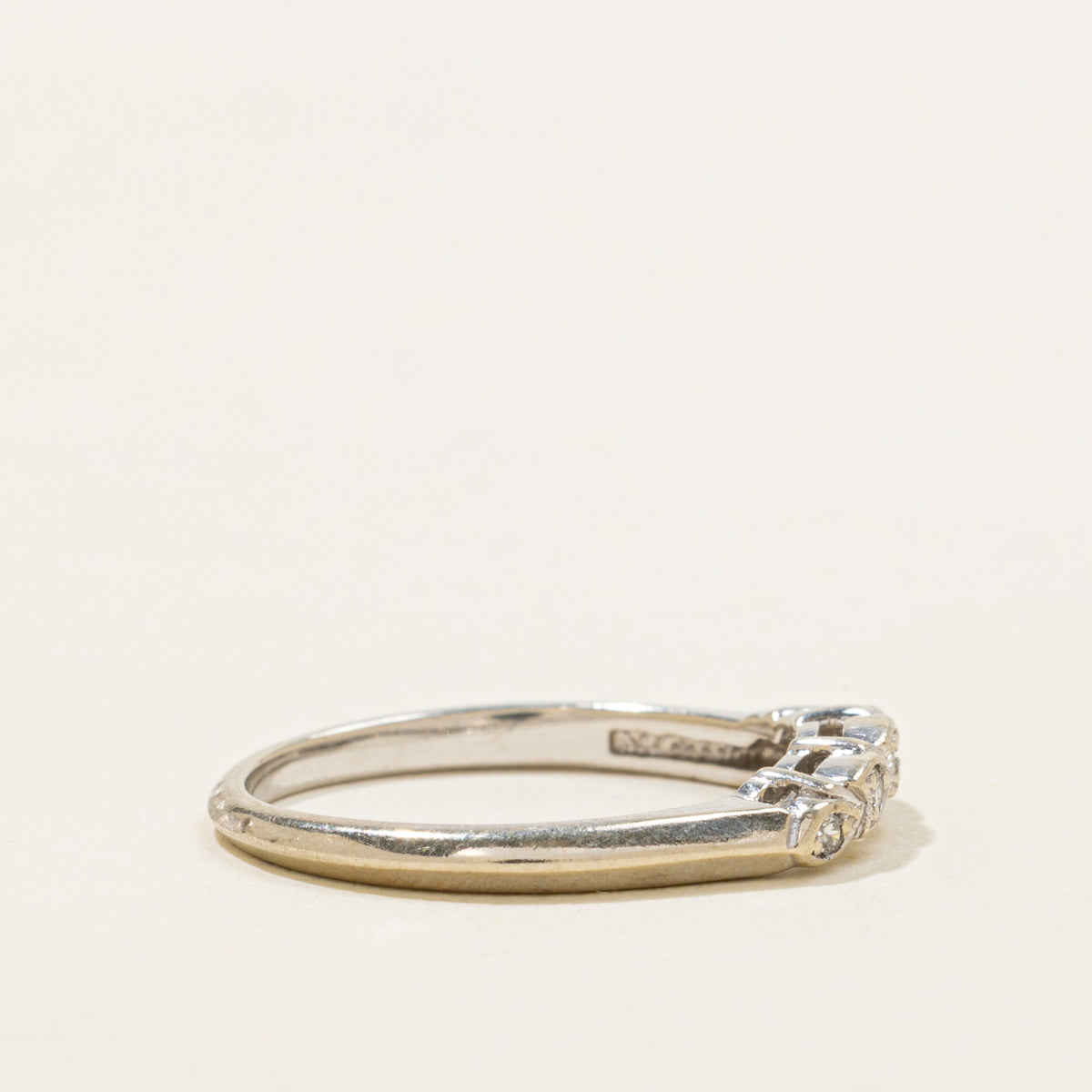 14k Five Stone Diamond Geometric Contour Band | 1.6mm | SZ 6.5