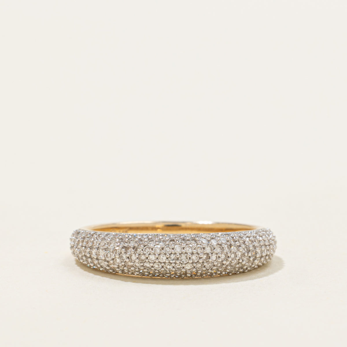 14k Semi Eternity Diamond Dome Ring | SZ 5.25