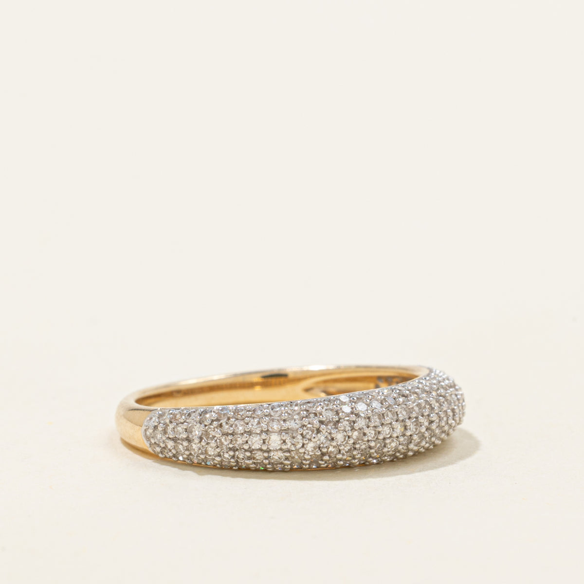 14k Semi Eternity Diamond Dome Ring | SZ 5.25