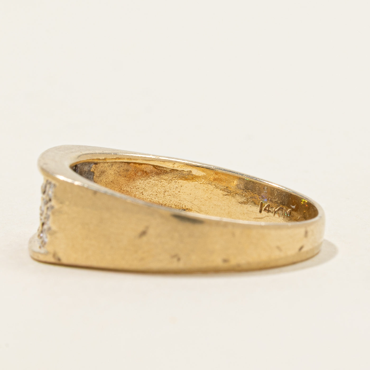 Pavé Set Diamond Grid Signet Ring | SZ 8