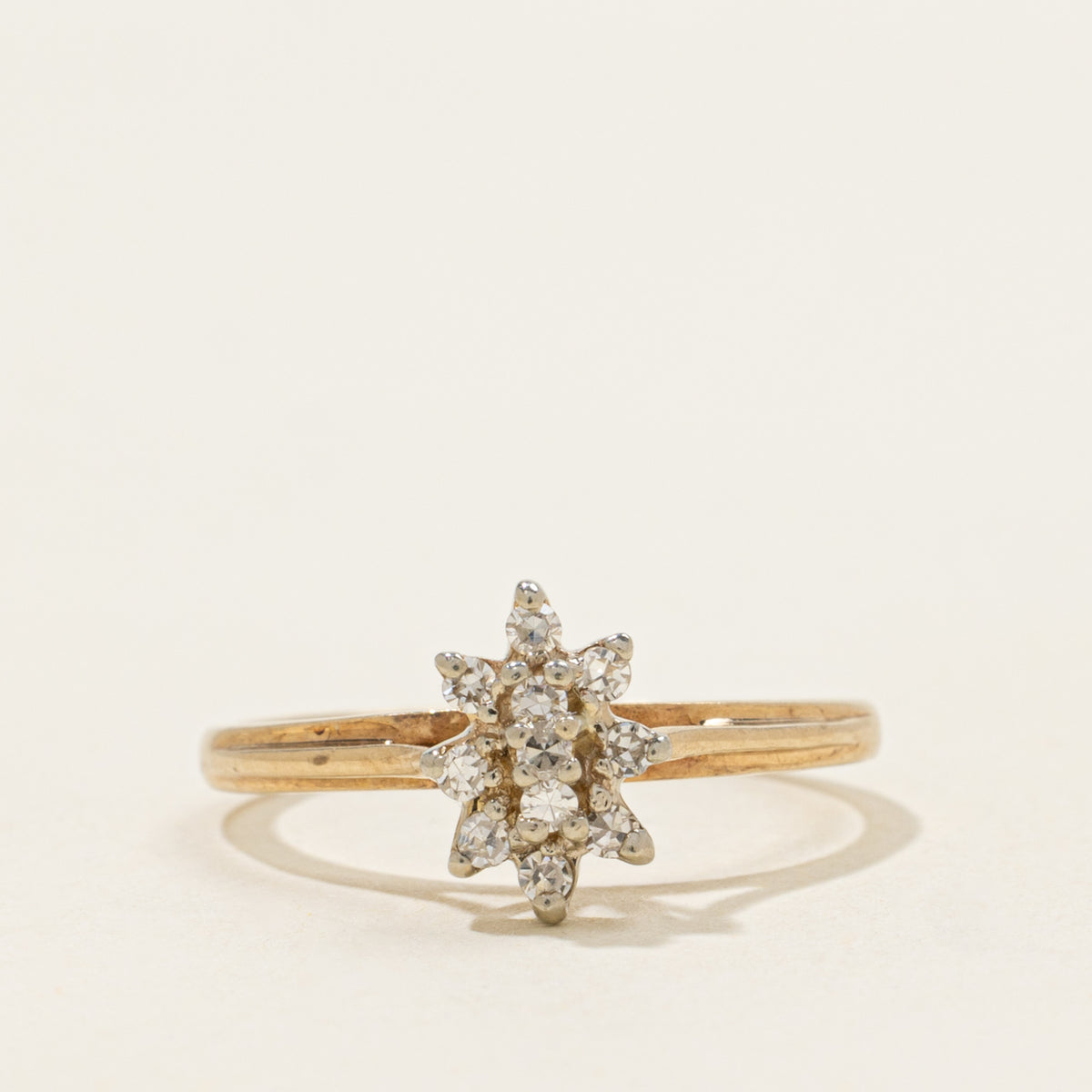 10k Diamond Petal Cluster Ring | SZ 5
