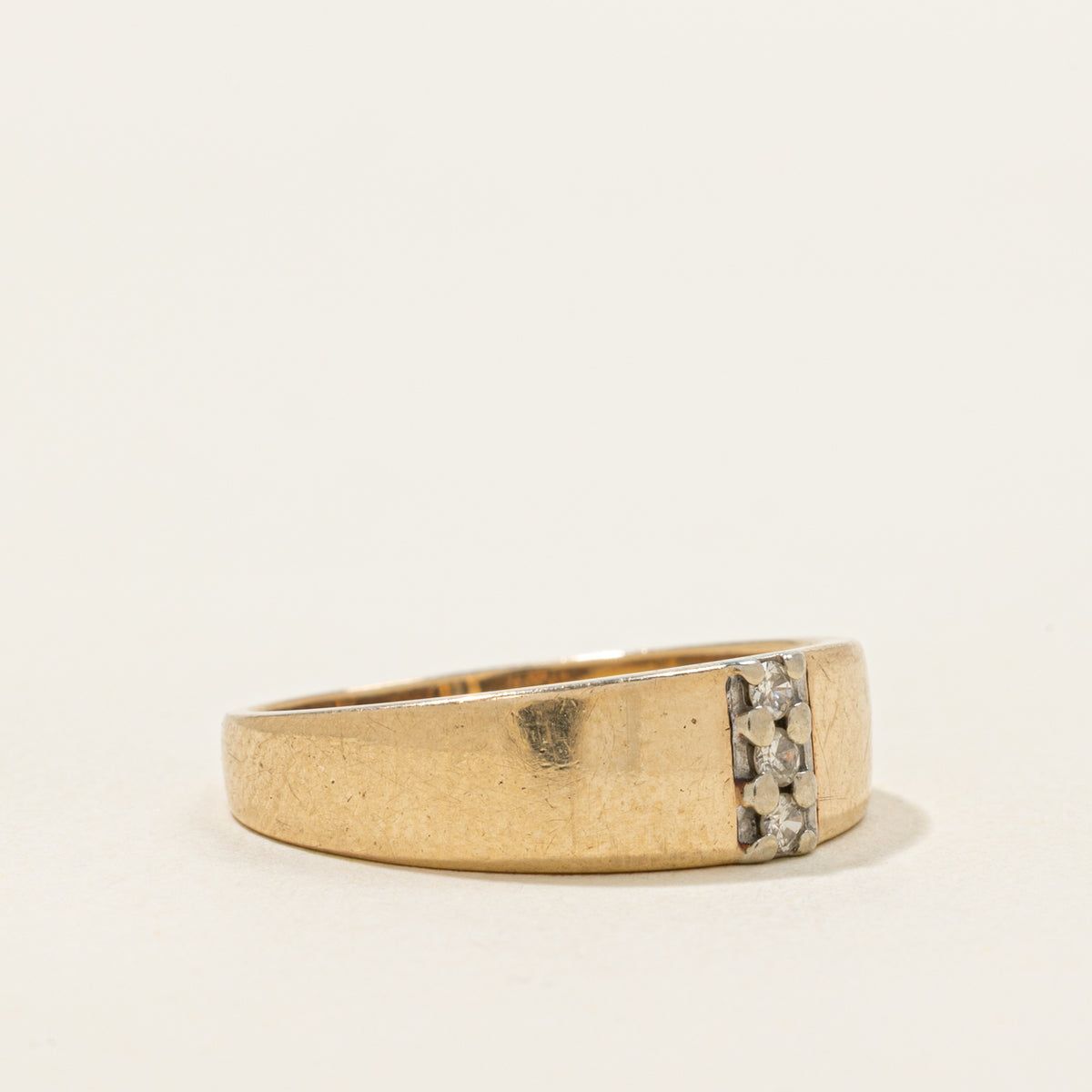 10k Yellow Gold Diamond Column Band | SZ 8