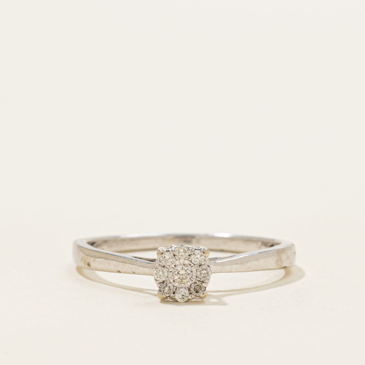 10k Illusion Set Diamond Cluster Reverse Tapered Ring | SZ 7.25