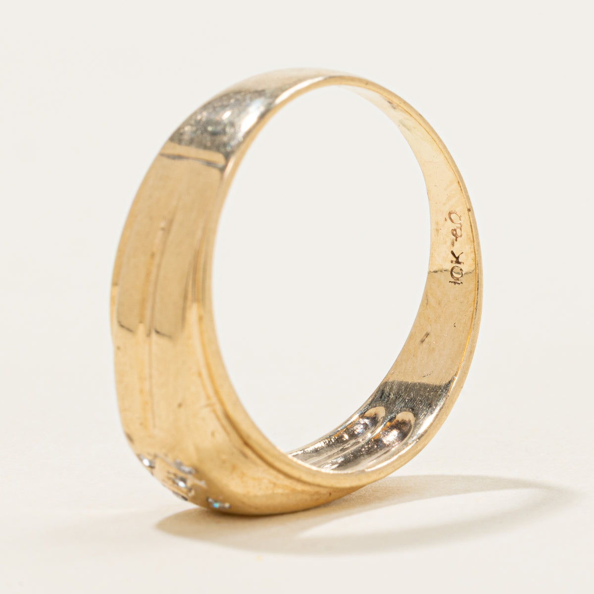 10k Diamond Cluster Grooved Band | SZ 9