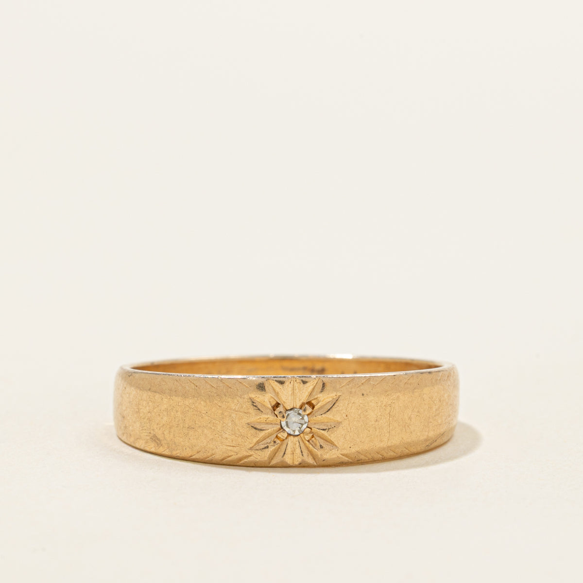 10k Star Set Diamond Band | 5.90mm | SZ 10.75