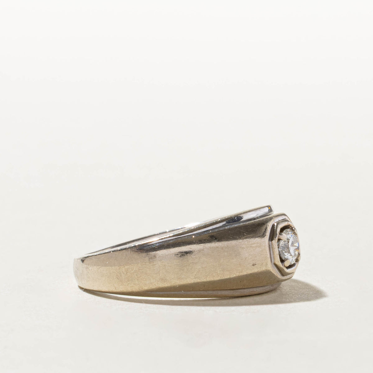 10k Solitaire Canadian Diamond Geometric Ring | 0.24ct | SZ 9.75