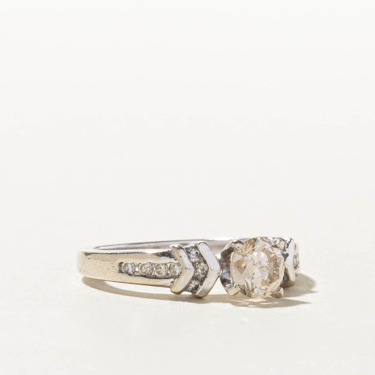 14k Diamond Channel Set Accented Geometric Ring | 0.65ct I1 L, 0.07ctw | SZ 6.5