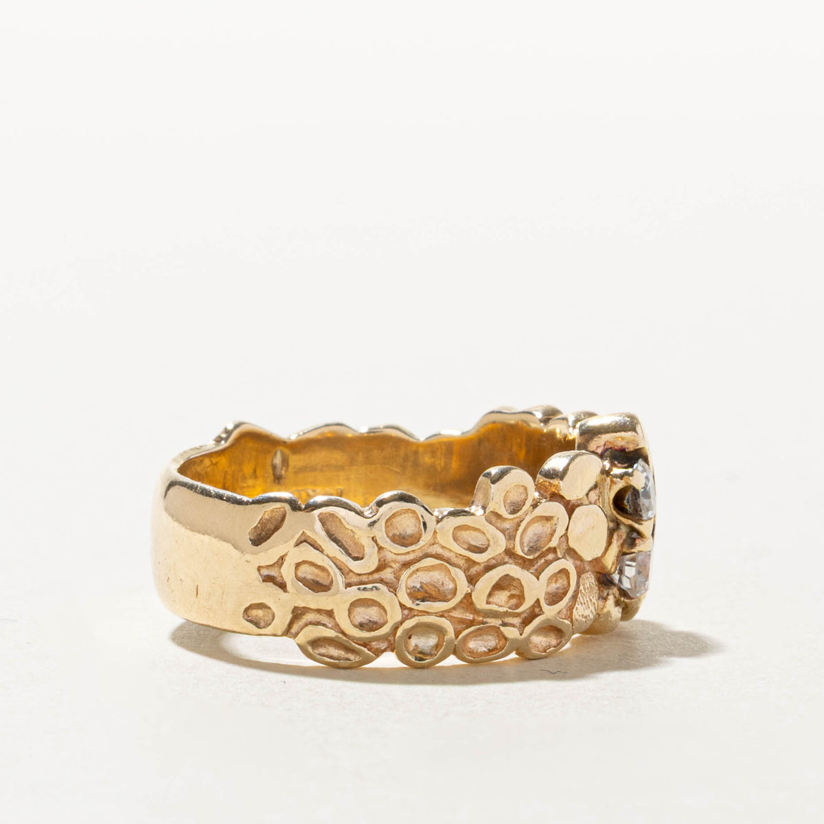 14k Two Stone Diamond Nuggety Ring | 0.39ctw | SZ 11