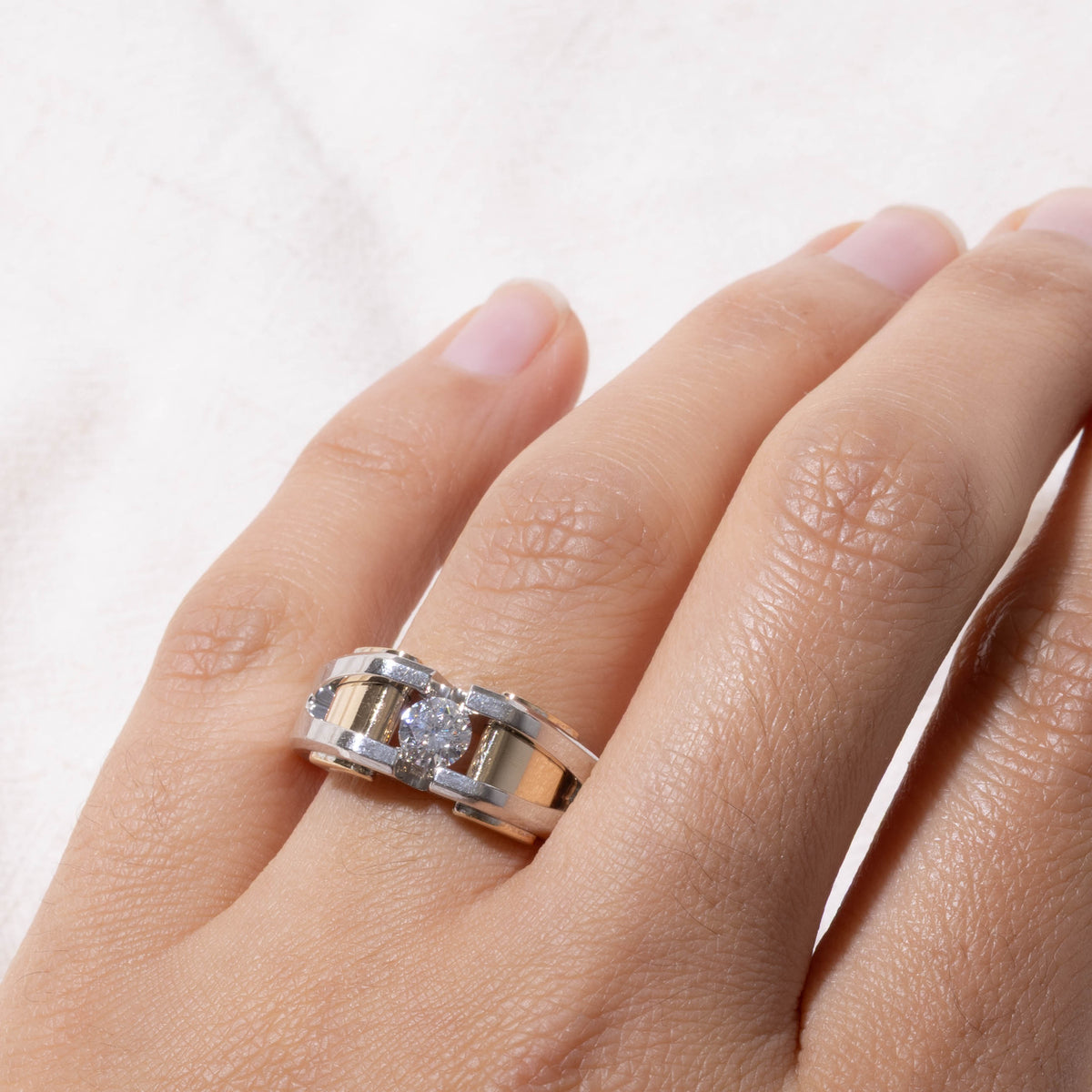 Canadian Diamond Geometric Ring | 0.43ct SI2/I1 F/G | SZ 10.25