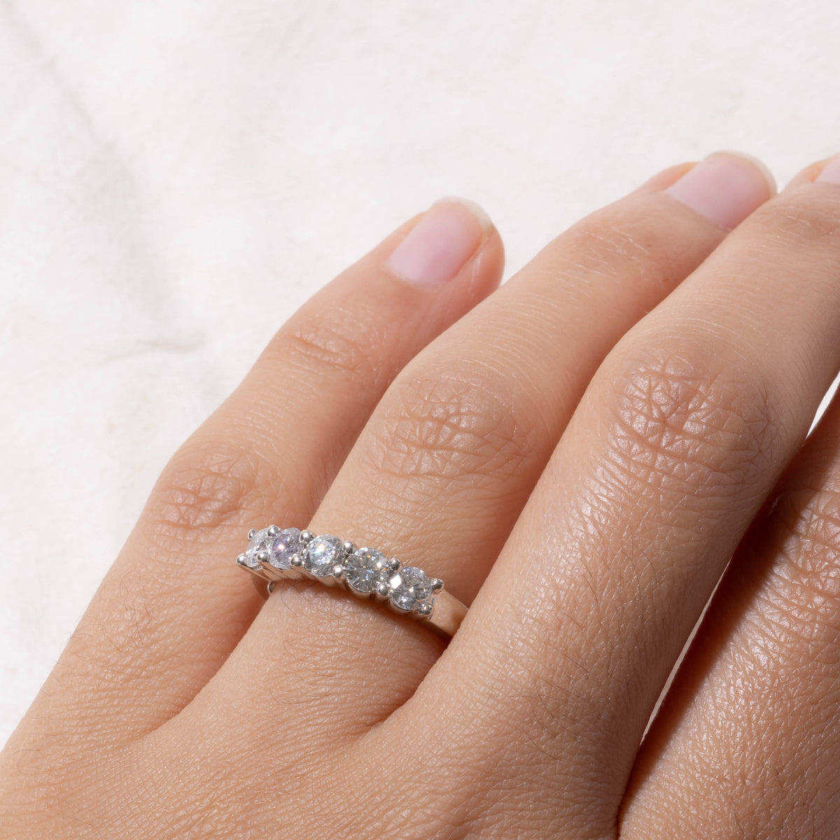 14k Five Stone Diamond Band | 1.00ctw | 3.74mm | SZ 7